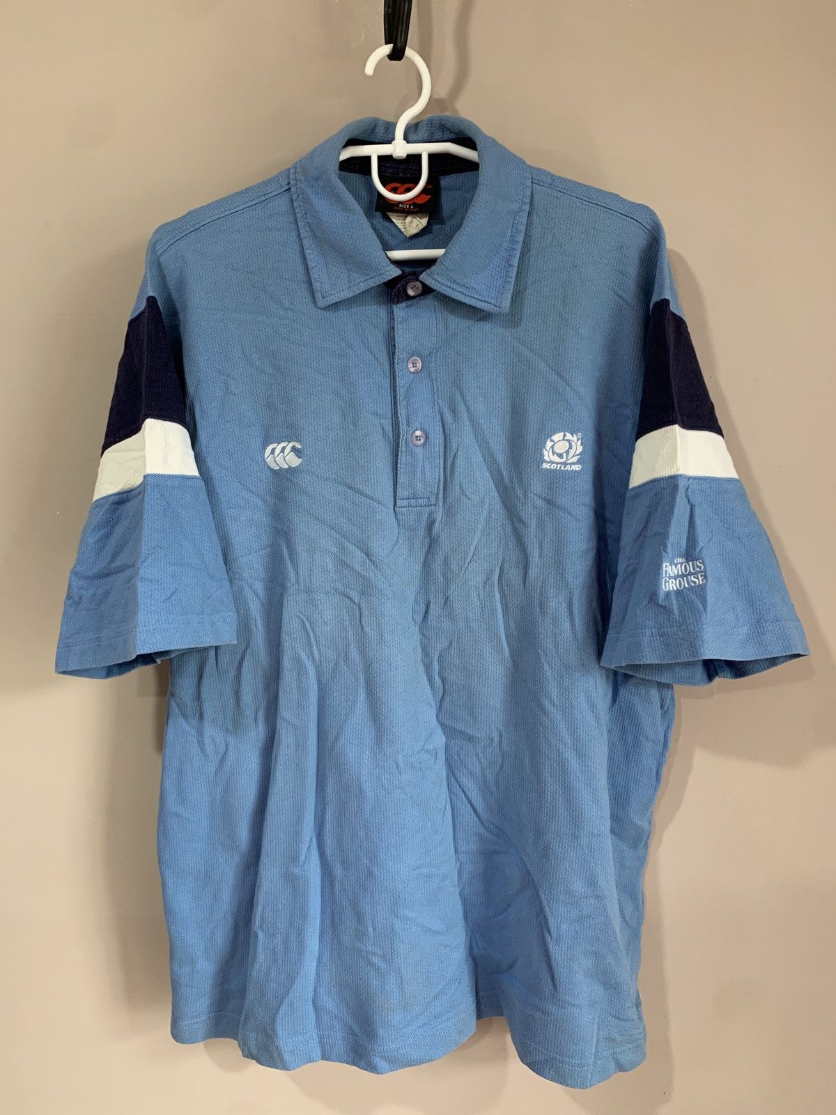 Canterbury of New Zealand × Vintage Scotland Vintage Rugby Polo Shirt Canterbury Jersey Retro Size US L / EU 52-54 / 3 - 1 Thumbnail