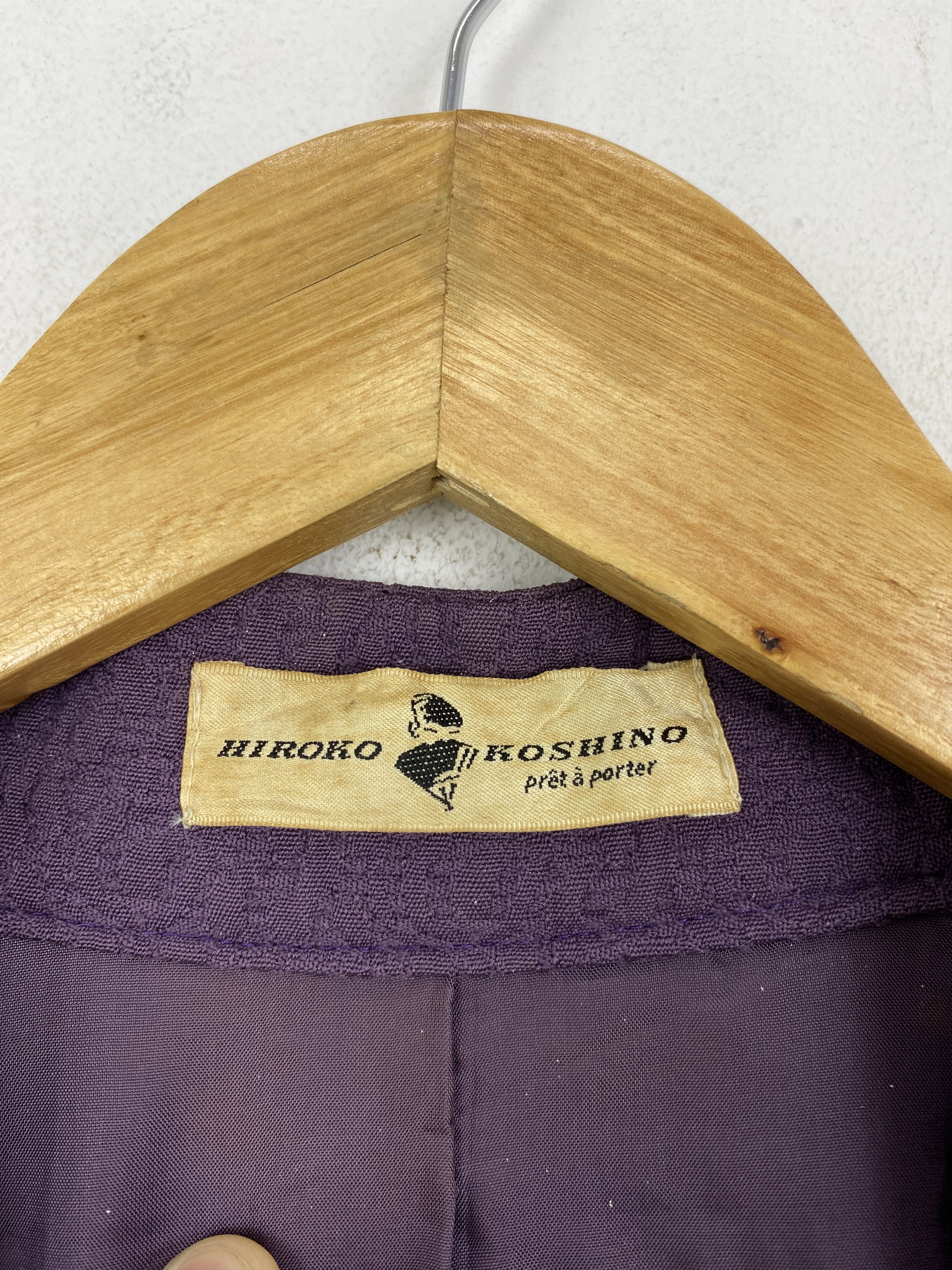 Hiroko Koshino Homme Vintage Hiroko Koshino Coat Purple Button Up Jacket JA0114 Size US M / EU 48-50 / 2 - 5 Thumbnail