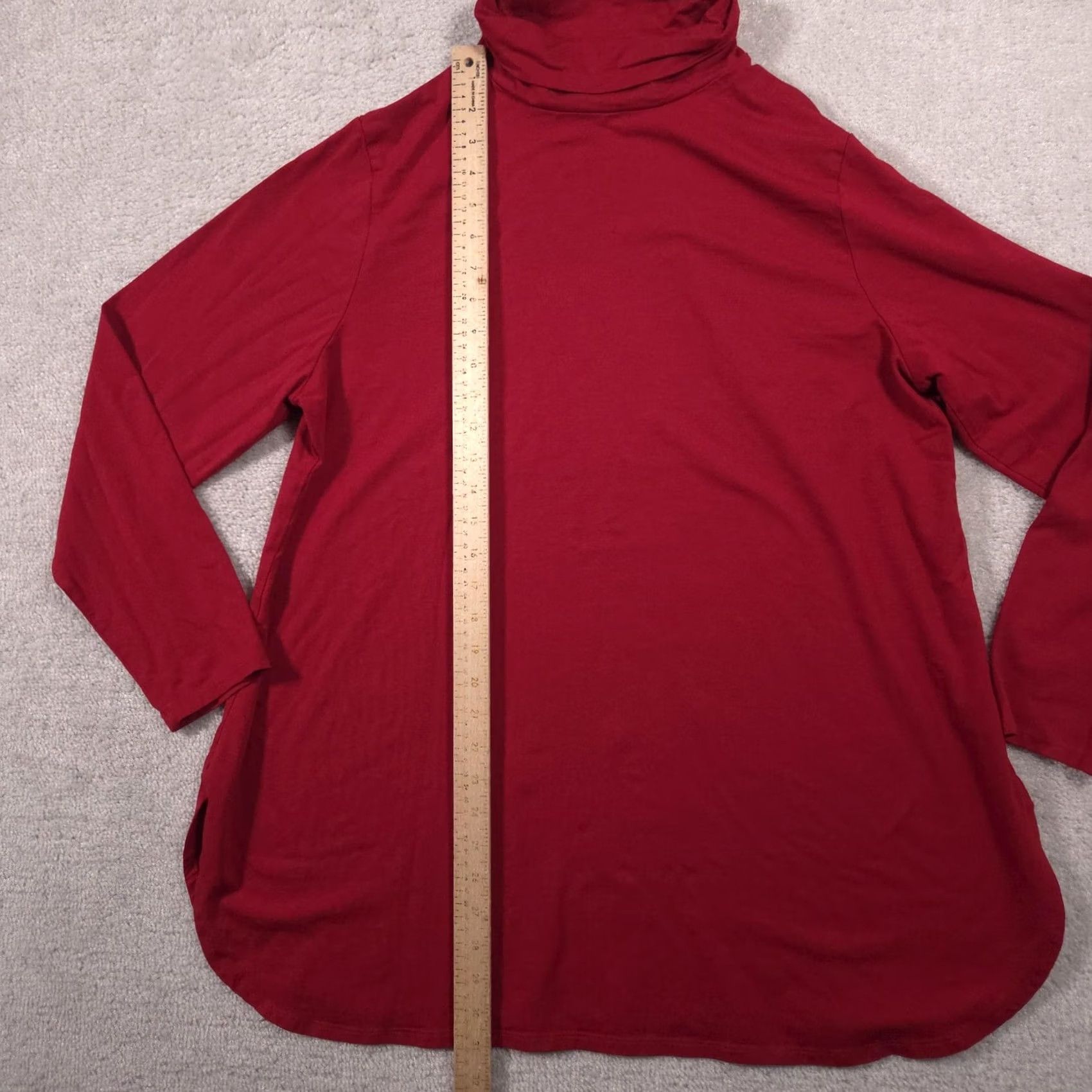 J. Jill J. Jill Shirt Womens XL Red Luxe Supima Turtleneck Long Sleeve Tunic Top Stretch Shirt Woman XL Red Luxe Supima Tunic Size XL / US 12-14 / IT 48-50 - 5 Thumbnail