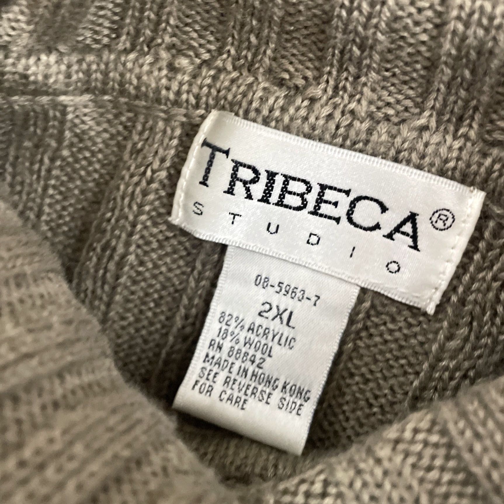 Vintage VINTAGE Tribeca 90s/y2k Brown Wool Turtleneck Sweater XXL Ribbed Knit Pullover Mulher? Size XXL / US 16-18 / IT 52-54 - 6 Thumbnail