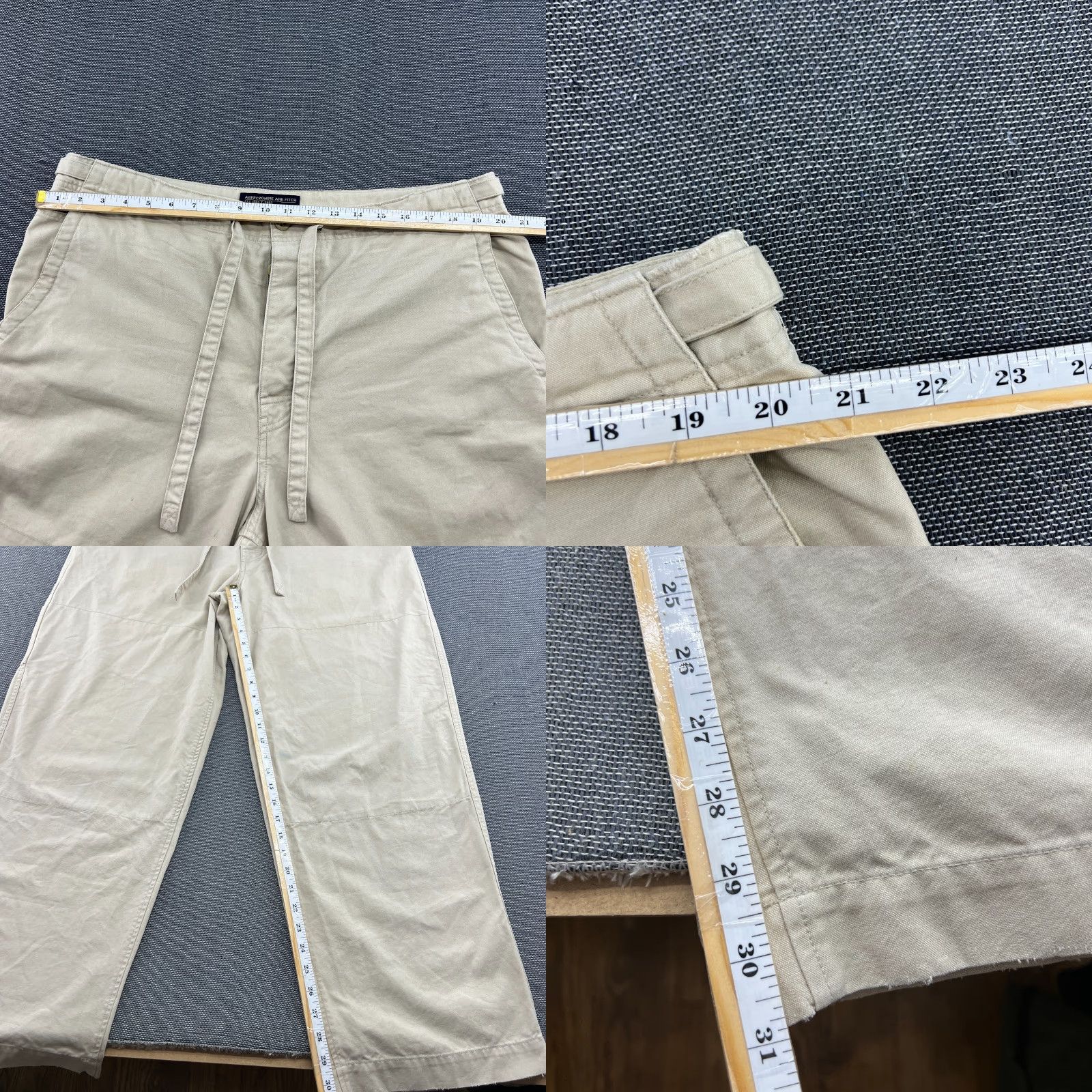 Abercrombie & Fitch VINTAGE Abercrombie & Fitch Paratroops Mens Cargo Pants Beige XL Drawstring Baggy Pants Mens XL Beige Cargo Size US 36 / EU 52 - 8 Thumbnail