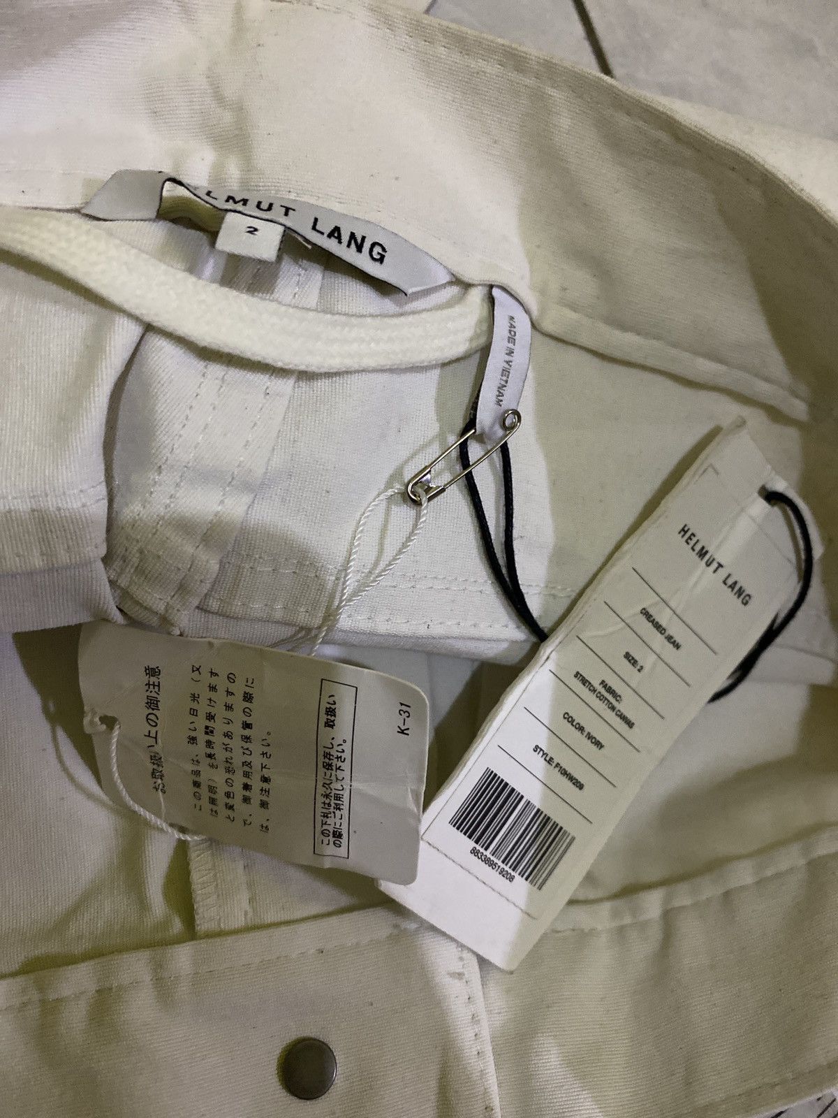 Helmut Lang ivory crease jeans Size US 30 / EU 46 - 3 Thumbnail