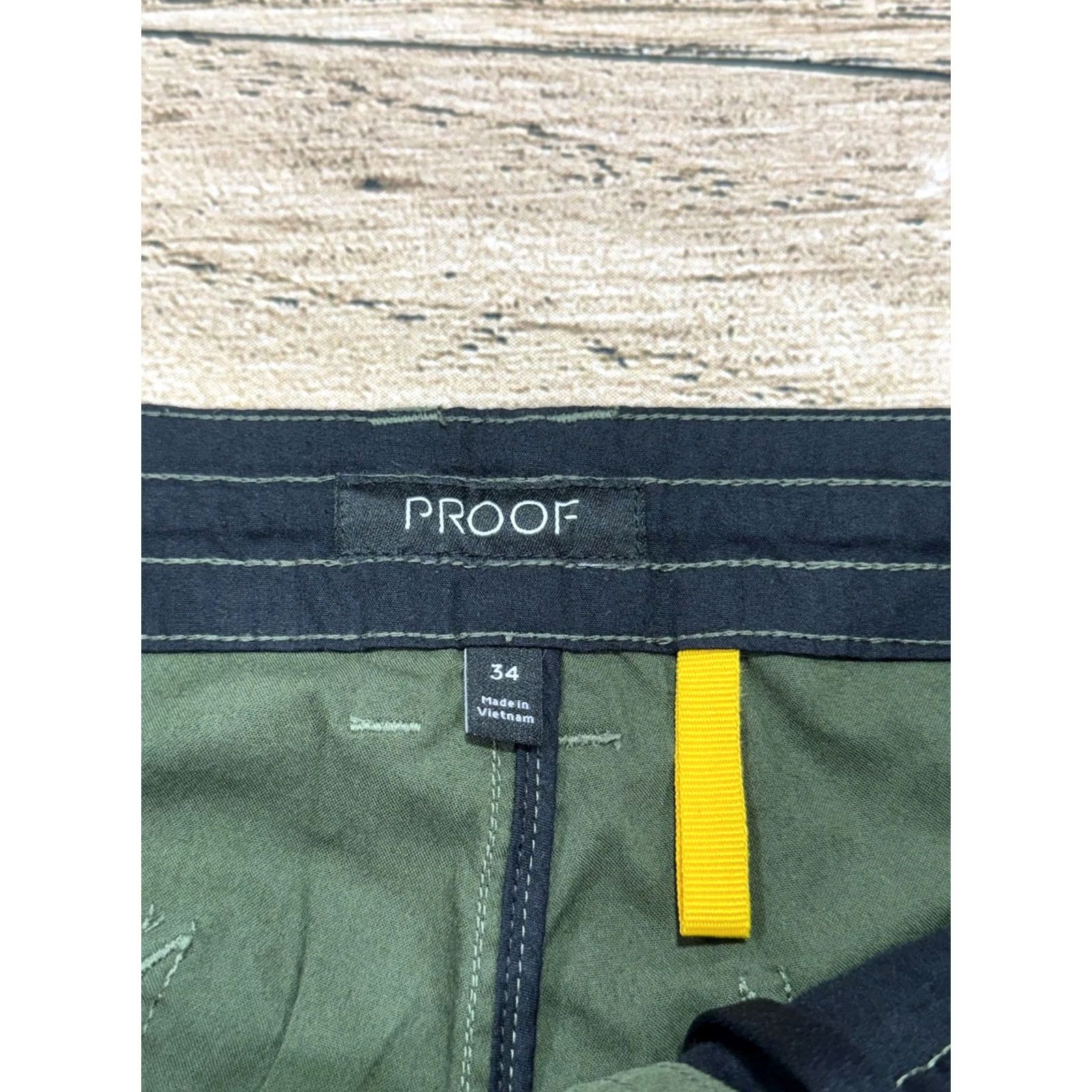 Vintage Proof Pants Mens 34 Green Zip Pocket Hiking Lightweight Chino Drawstring Casual Everyday Straight Leg Pant Size US 34 / EU 50 - 6 Thumbnail