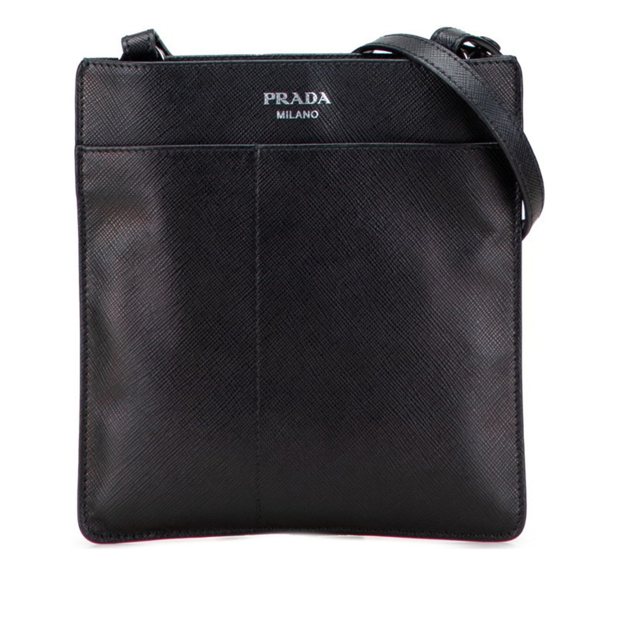 Prada Prada Logo Crossbody Shoulder Bag in Black Saffiano Leather for Women Size ONE SIZE - 1 Thumbnail