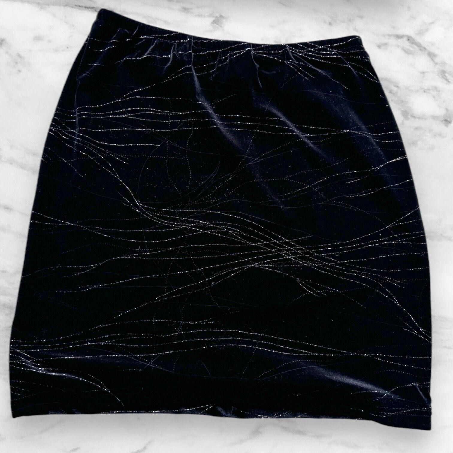 Designer Vintage 90’s Two Piece Velvet Matching Skirt Set Plus Size XL / US 12-14 / IT 48-50 - 3 Thumbnail