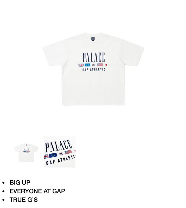 Gap PALACE GAP HEAVY JERSEY T-SHIRT WHITE | Grailed