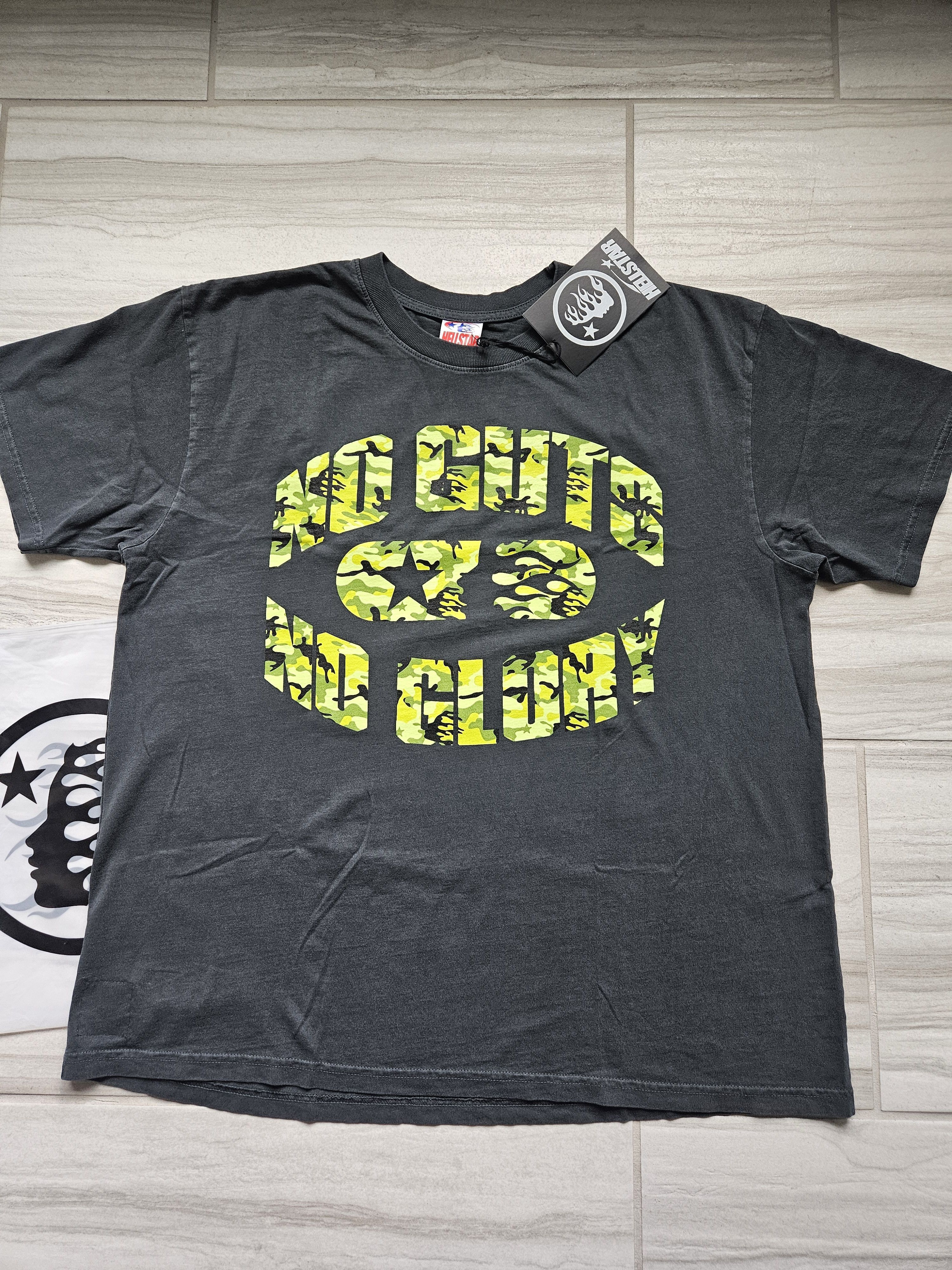 HELLSTAR Camo Green Sports Logo No Guts No Glory Black T Shirt Size US XXL / EU 58 / 5 - 1 Thumbnail