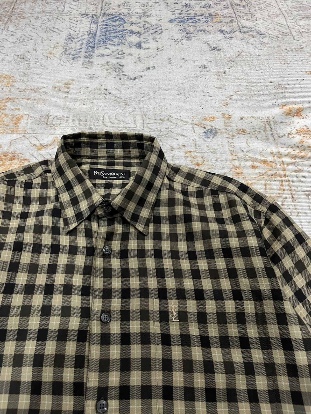 Yves Saint Laurent Vintage YvesSaintLaurent Pour Homme Check Size US XL / EU 56 / 4 - 4 Thumbnail