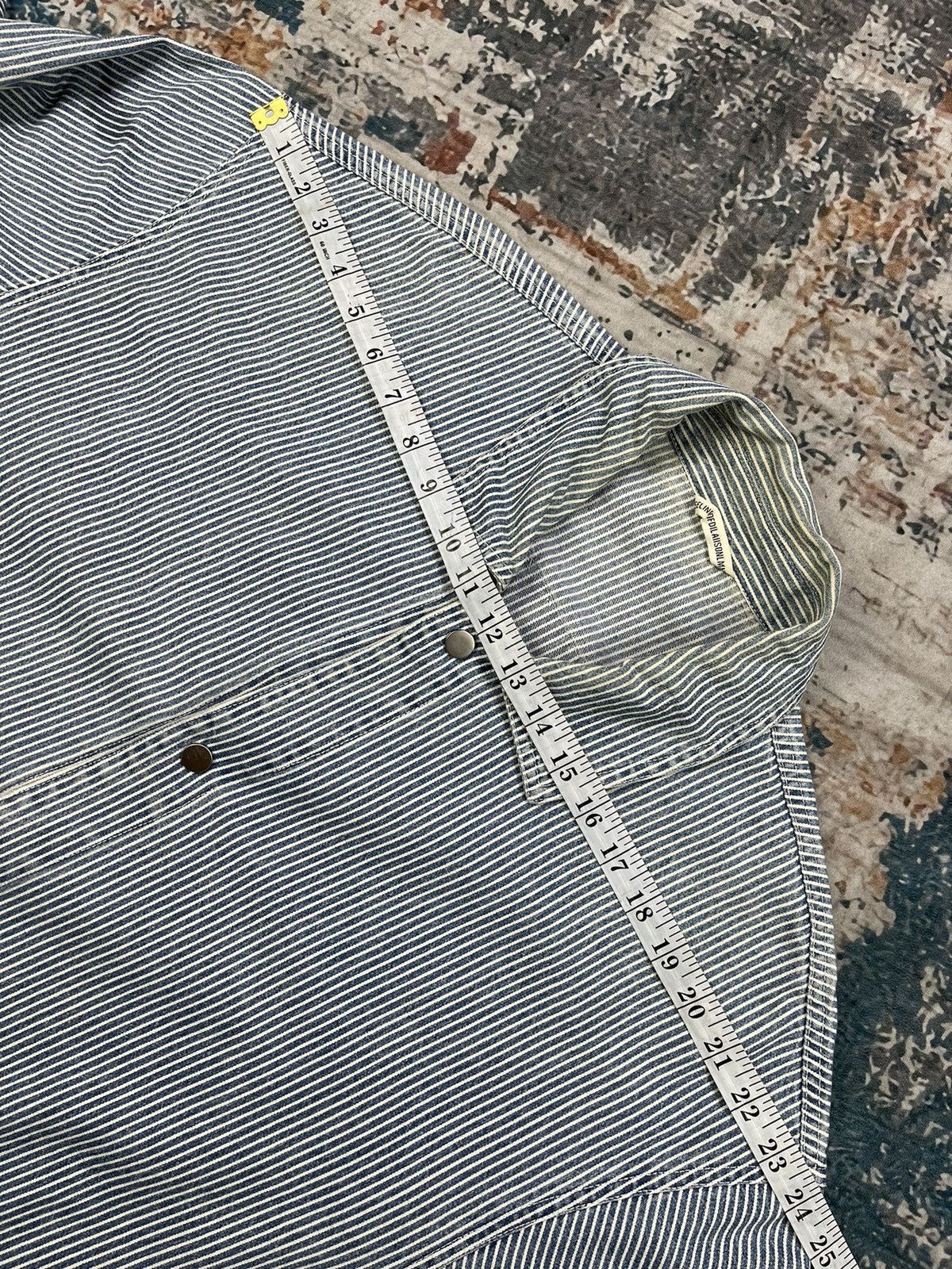 Japanese Brand Jean Helleunt & Create HICKORY STRIPE CHORE Size US XL / EU 56 / 4 - 7 Thumbnail