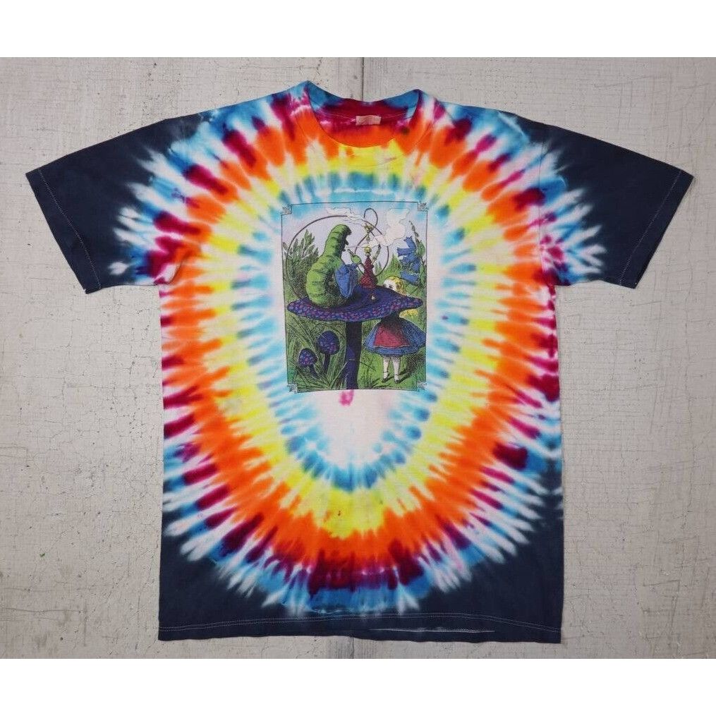 Vintage Vintage 80s Alice In Wonderland Tie dye T-shirt Sz Large Size US L / EU 52-54 / 3 - 2 Thumbnail