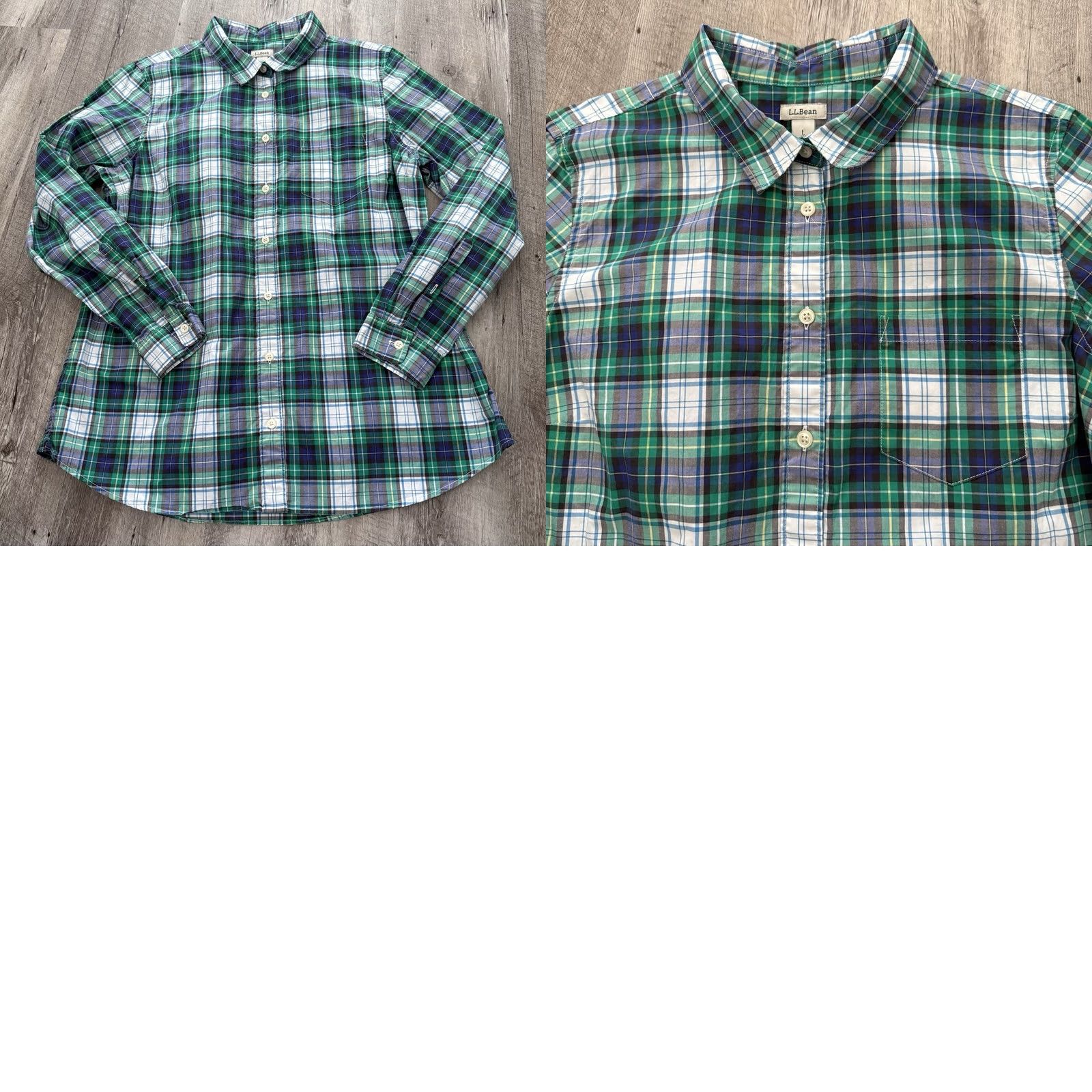 Vintage VINTAGE LL Bean Button Up Shirt Womens L Tartan Plaid Blue Green Long Sleeve Woven Size L / US 10 / IT 46 - 8 Thumbnail