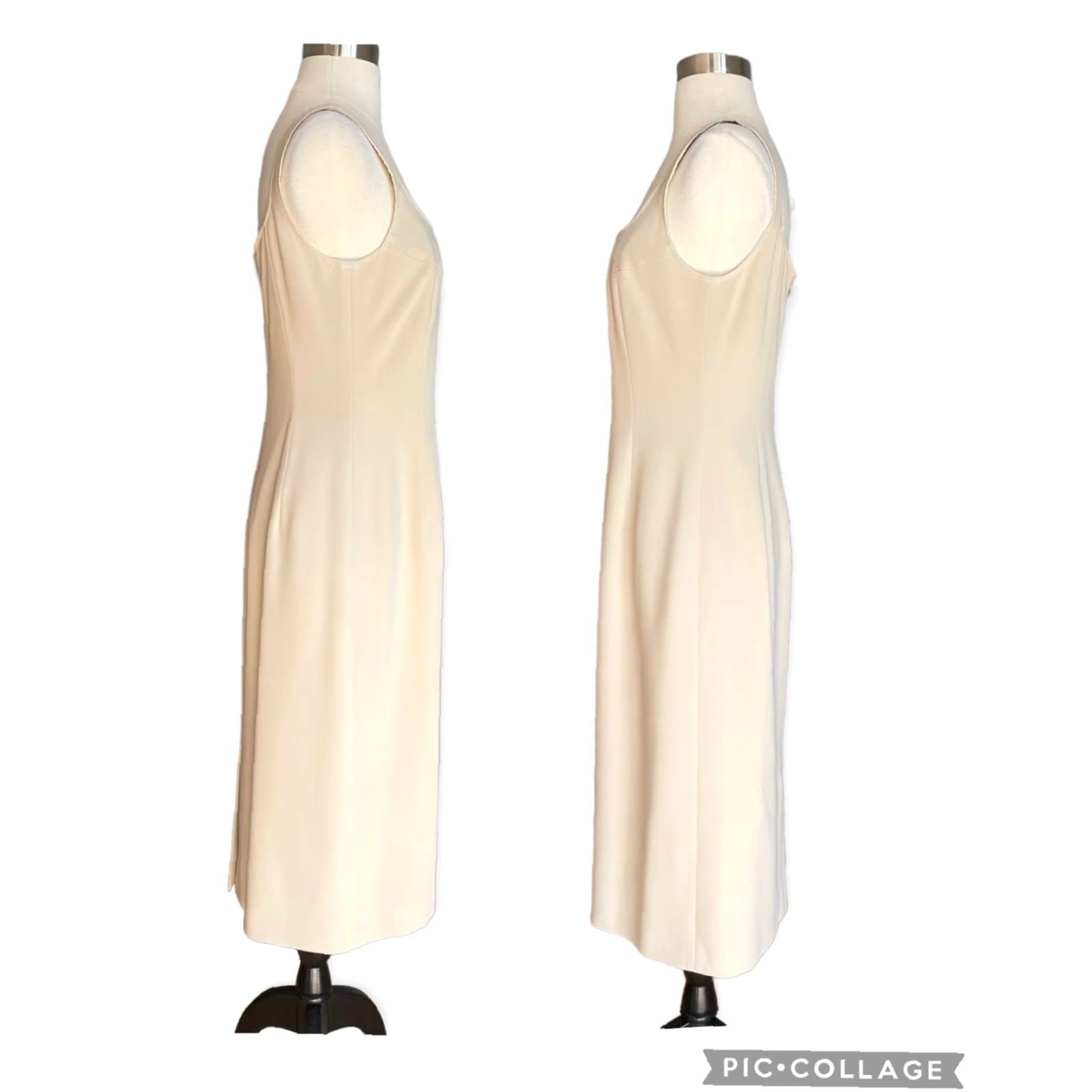 Max Mara VINTAGE MAX MARA 2pc Jacket & Maxi Long Dress Beige Suit Sz 10 Jacket Dress Women Size L / US 10 / IT 46 - 3 Thumbnail