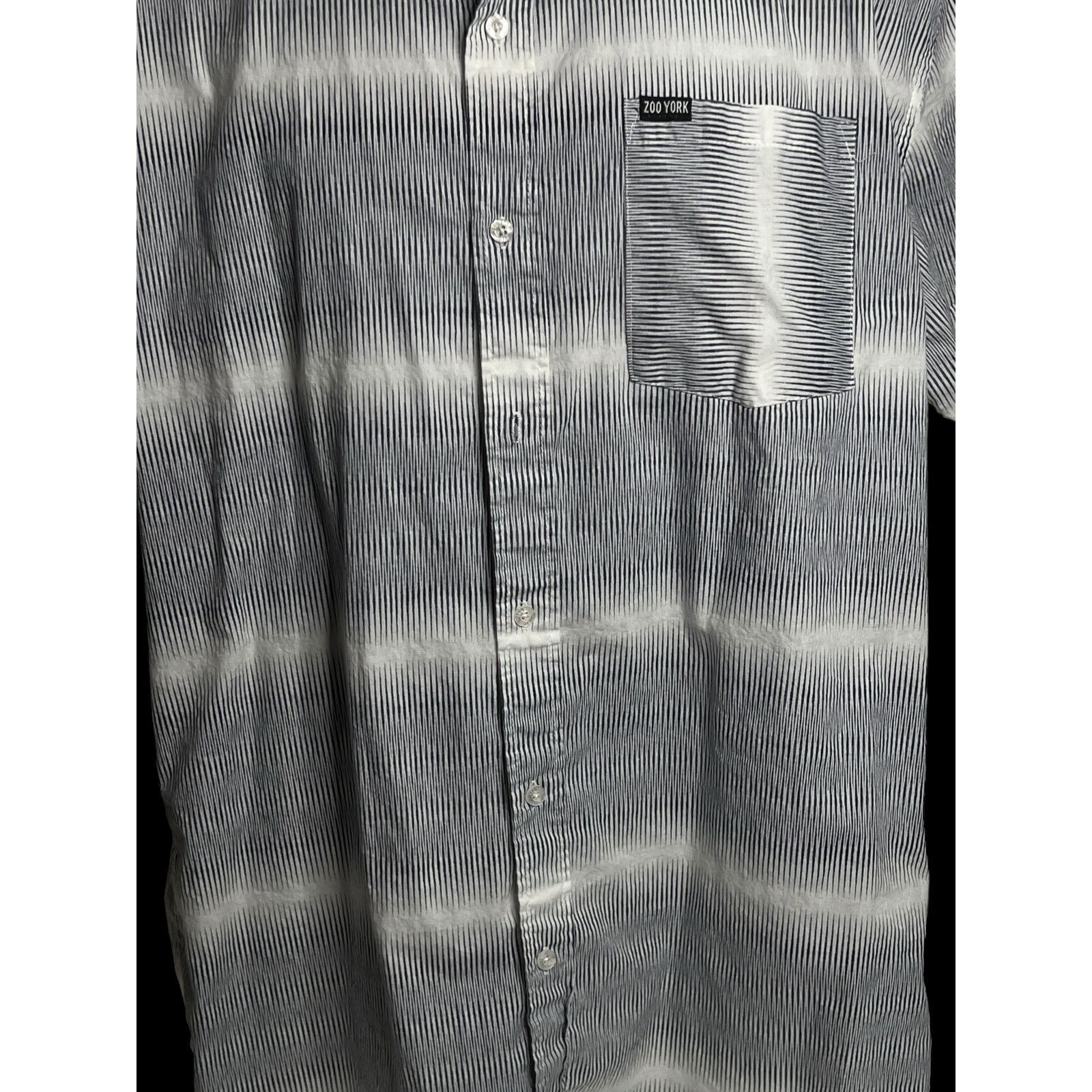 Zoo York Zoo York Short Sleeve Button Up Shirt White Black Striped Size US XXL / EU 58 / 5 - 5 Thumbnail