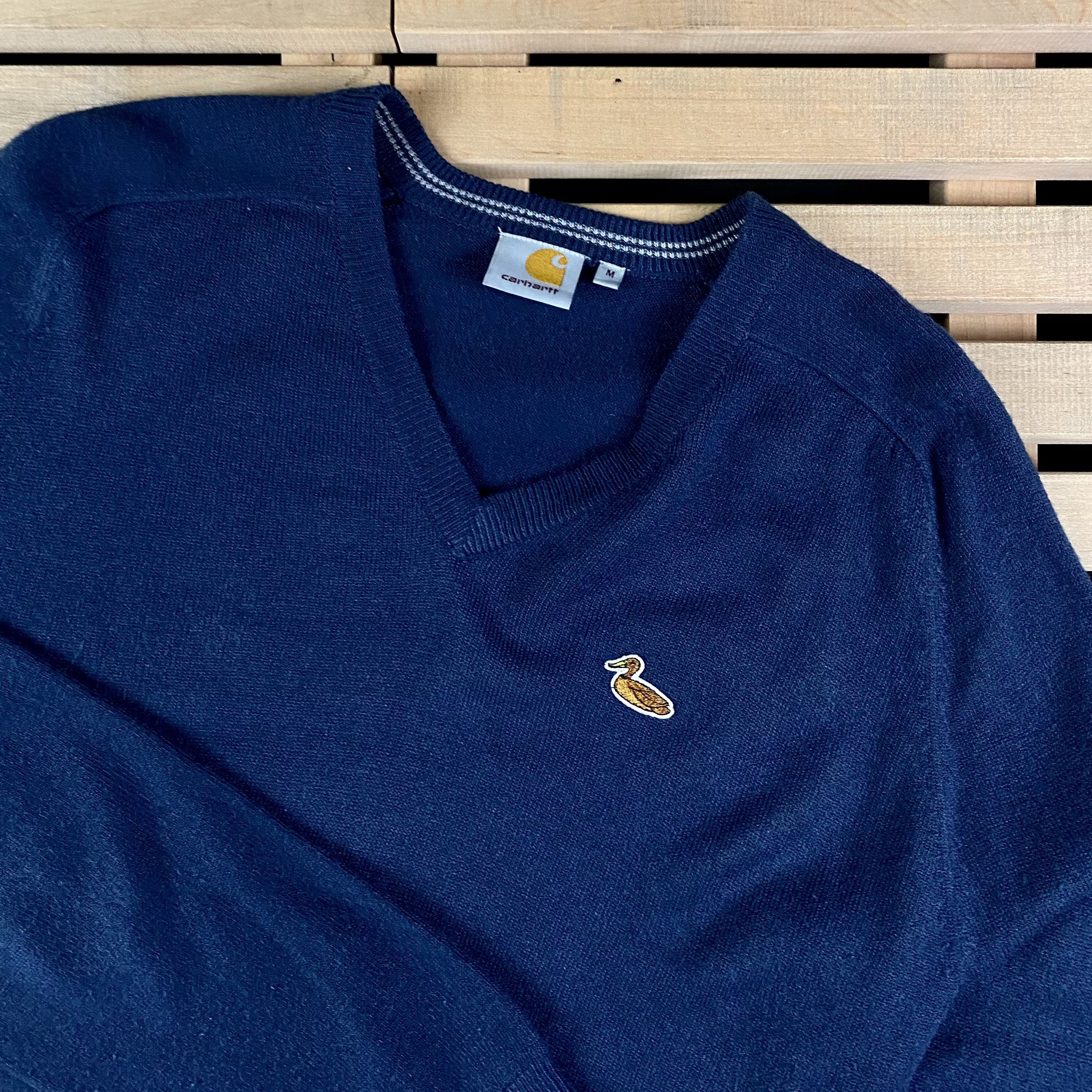 Carhartt × Carhartt Wip Mens Carhartt Duck V-Neck Sweater Vintage Size M Size US M / EU 48-50 / 2 - 2 Thumbnail