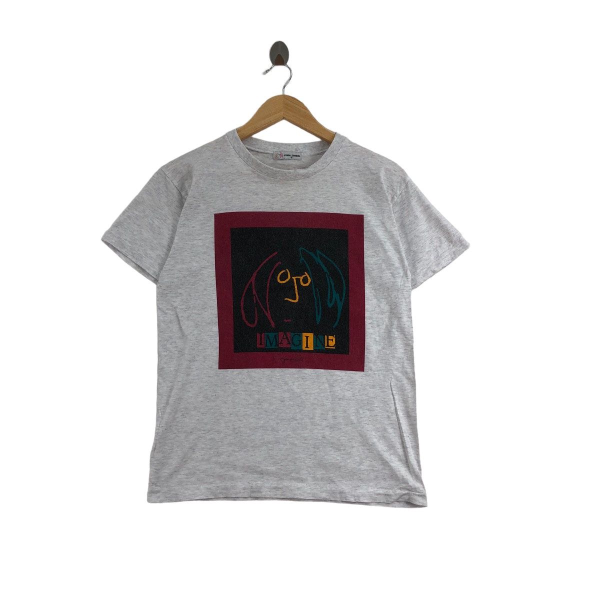 Band Tees × Vintage Vintage 90s JOHN LENNON T-Shirt Box Logo Art Size US M / EU 48-50 / 2 - 1 Thumbnail