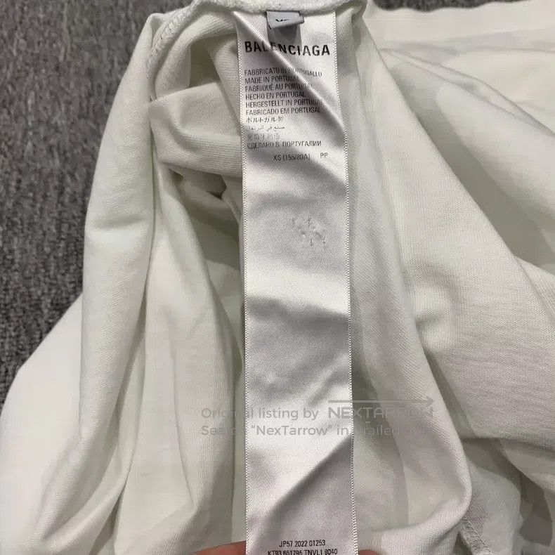 Balenciaga Balenciaga White Destroyed Letter Logo Short Sleeve Size US XS / EU 42 / 0 - 6 Thumbnail