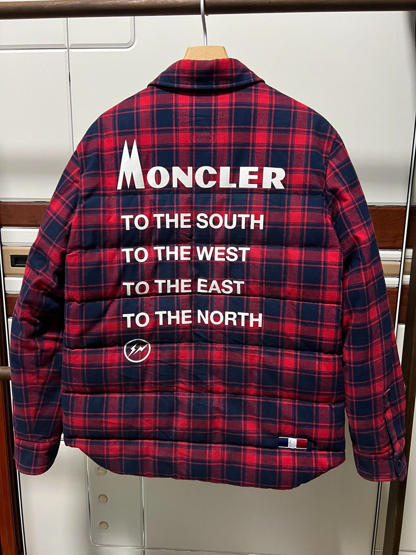 Fragment Design FRAGMENT x MONCLER Red Plaid Down Shirt Size US L / EU 52-54 / 3 - 1 Thumbnail