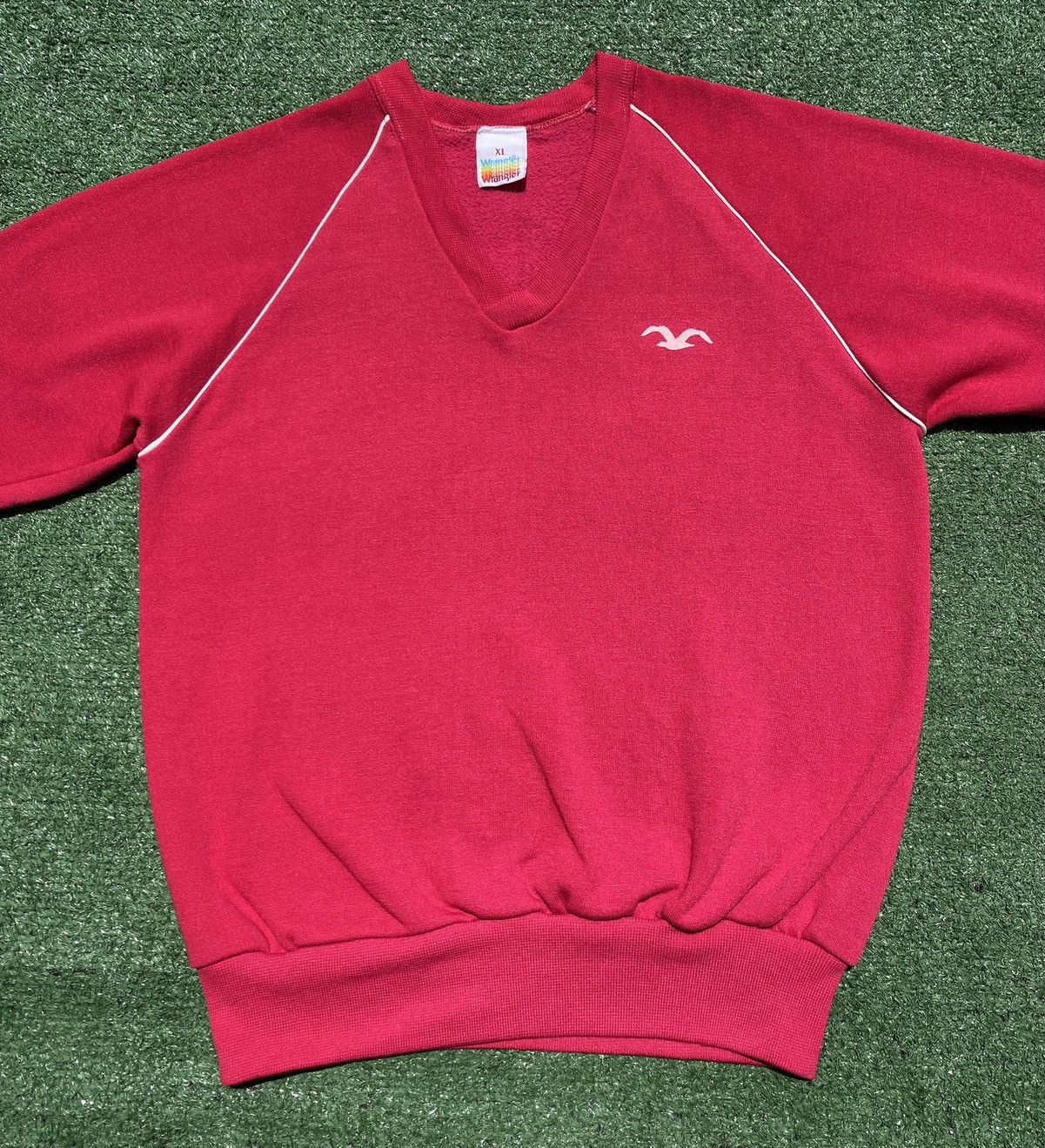 Wrangler Vintage 80’s Wrangler Bird Pink V-Neck Sweatshirt Womens Med Size M / US 6-8 / IT 42-44 - 2 Thumbnail