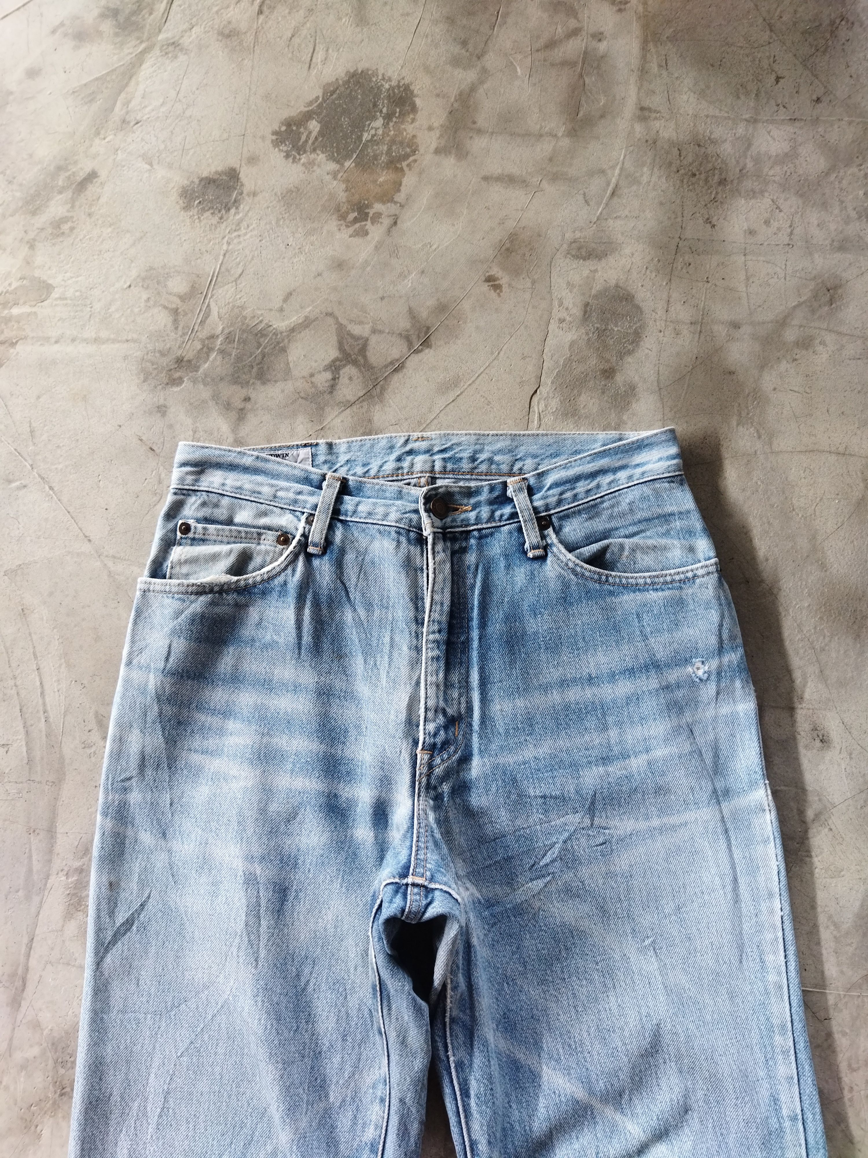 Edwin × Vintage VINTAGE EDWIN DISTRESSED LIGHT BLUE JEANS PANTS Size US 30 / EU 46 - 2 Thumbnail