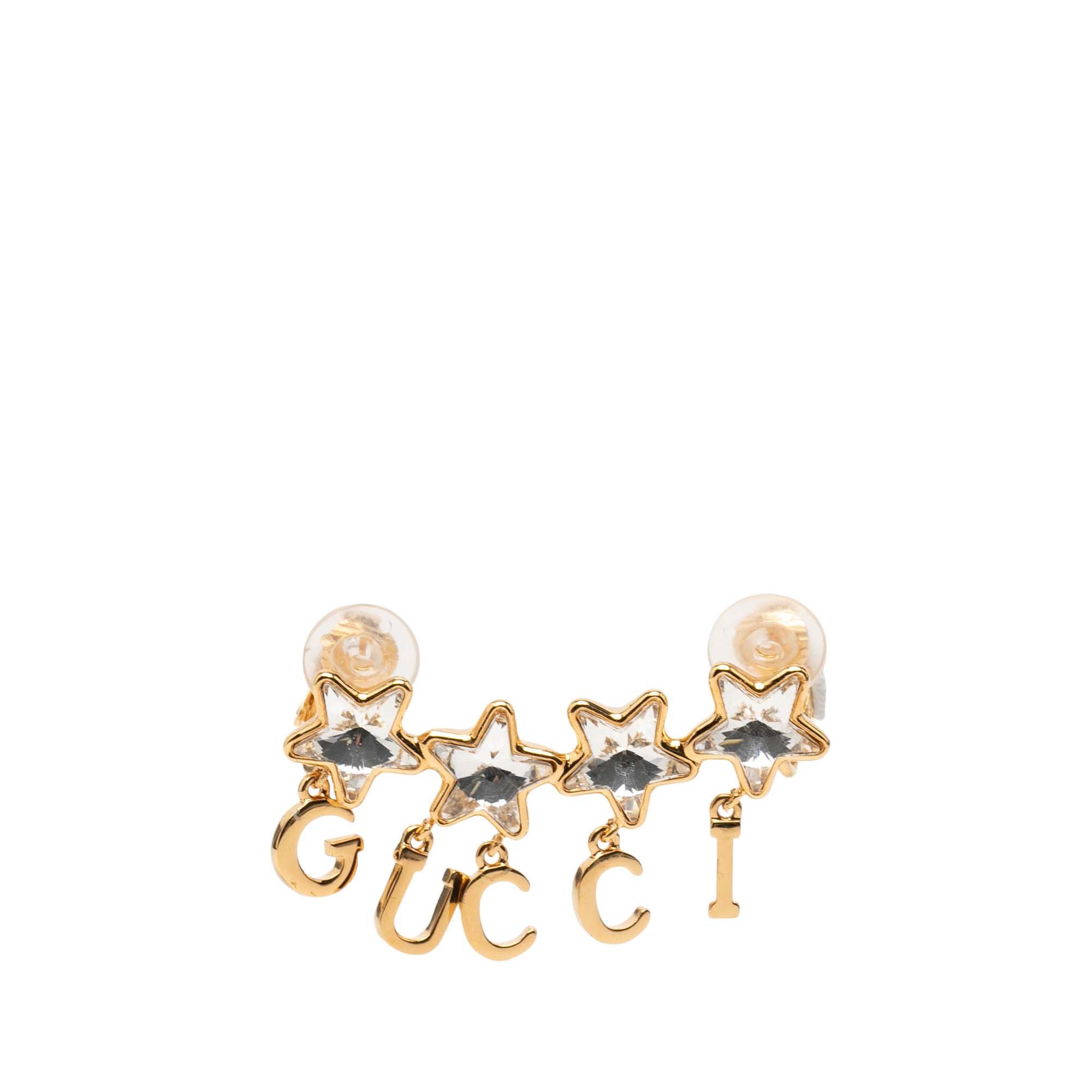 Gucci Gucci Gold Plated Crystal Star Script Ear Cuff Size ONE SIZE - 1 Thumbnail
