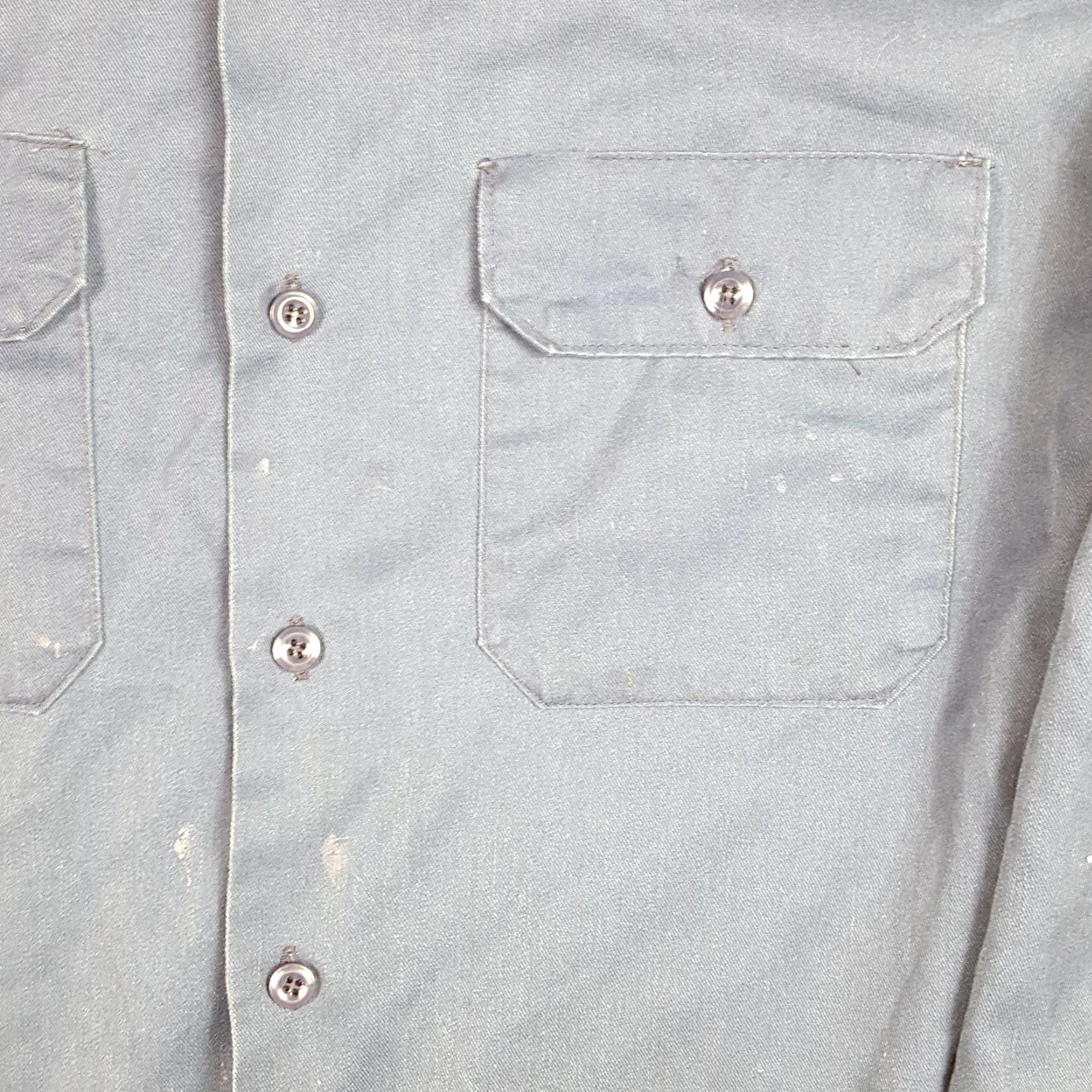 Dickies VINTAGE 90s Dickies Distressed Button-Up Work Shirt Men's XL Blue USA Retro Grunge Size US XL / EU 56 / 4 - 2 Thumbnail