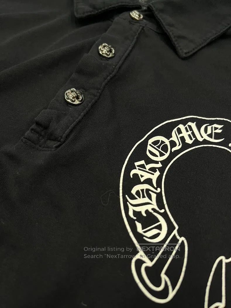 Chrome Hearts CHROME HEARTS Size XL Black short-sleeve polo with horsesho Size US XL / EU 56 / 4 - 3 Thumbnail
