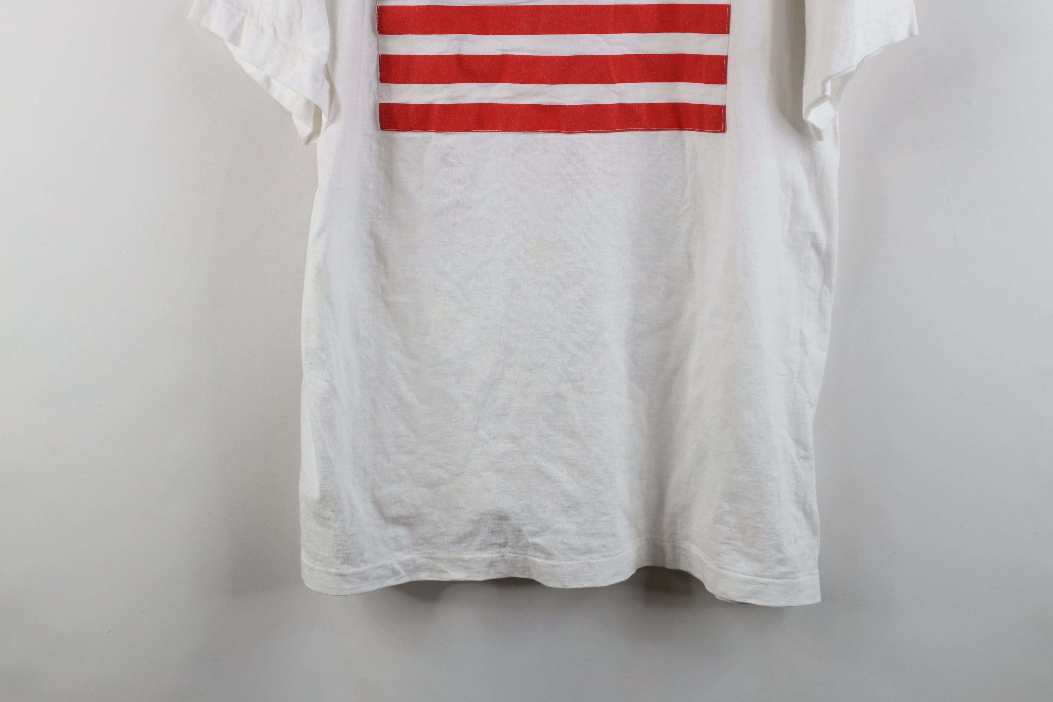 Vintage Vintage 90s Streetwear USA Flag Patch T-Shirt White USA Size ONE SIZE - 3 Thumbnail