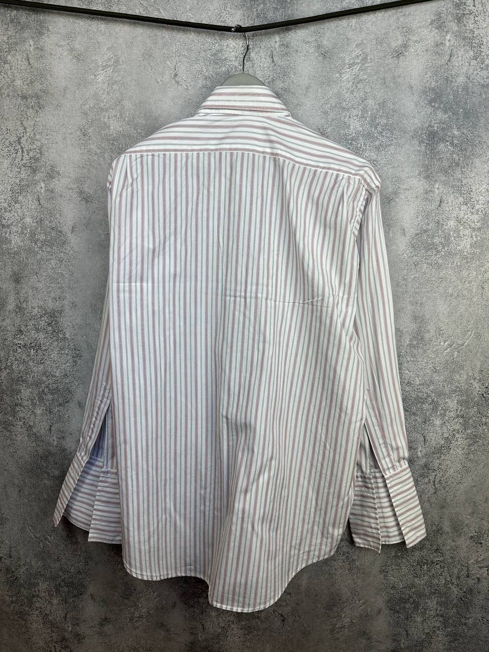 Designer James Meade Striped Dress Shirt LS Button Up Made in Britain Size US XL / EU 56 / 4 - 2 Thumbnail