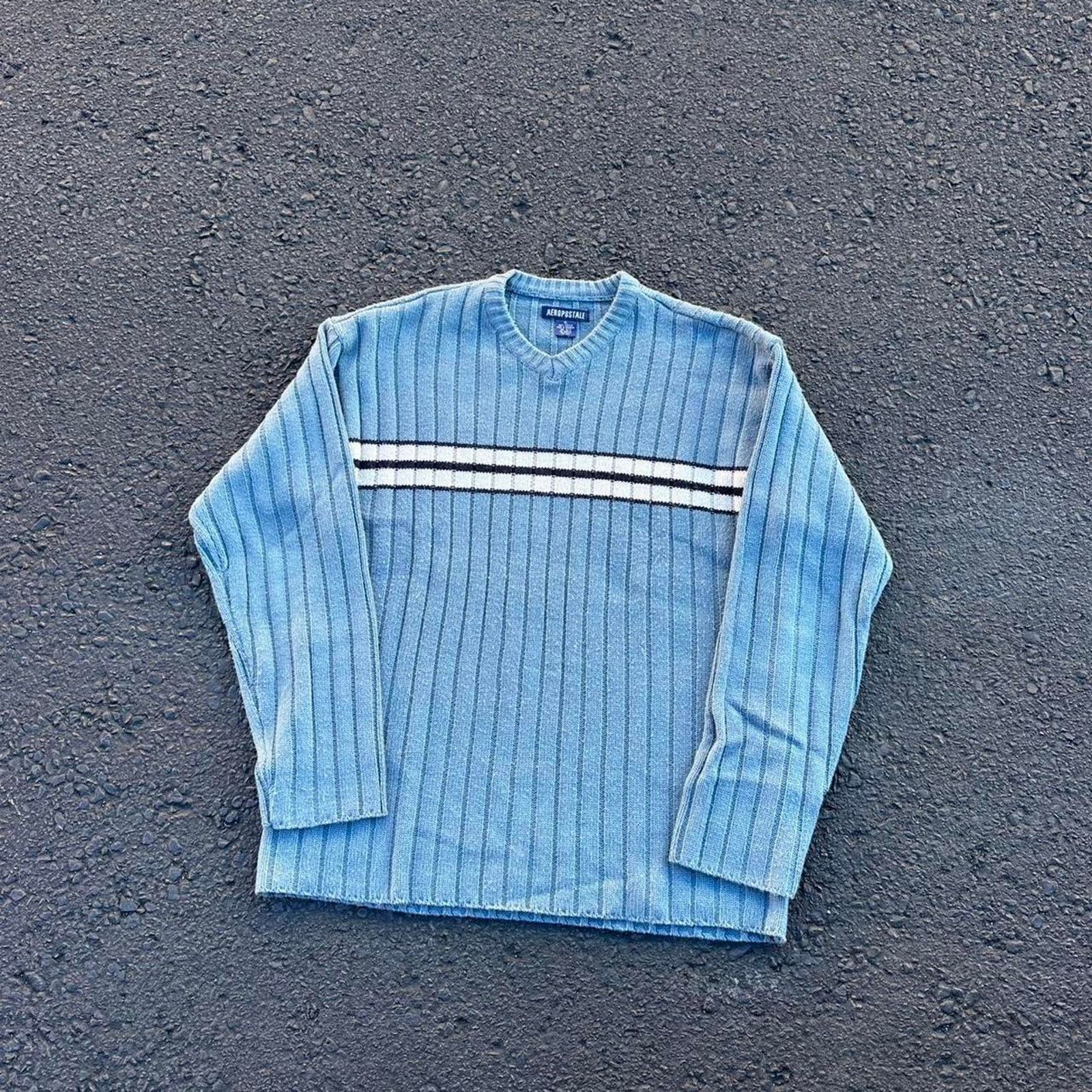 Aeropostale × Vintage Vintage y2k Aeropostale striped knit sweater Size US XL / EU 56 / 4 - 1 Thumbnail