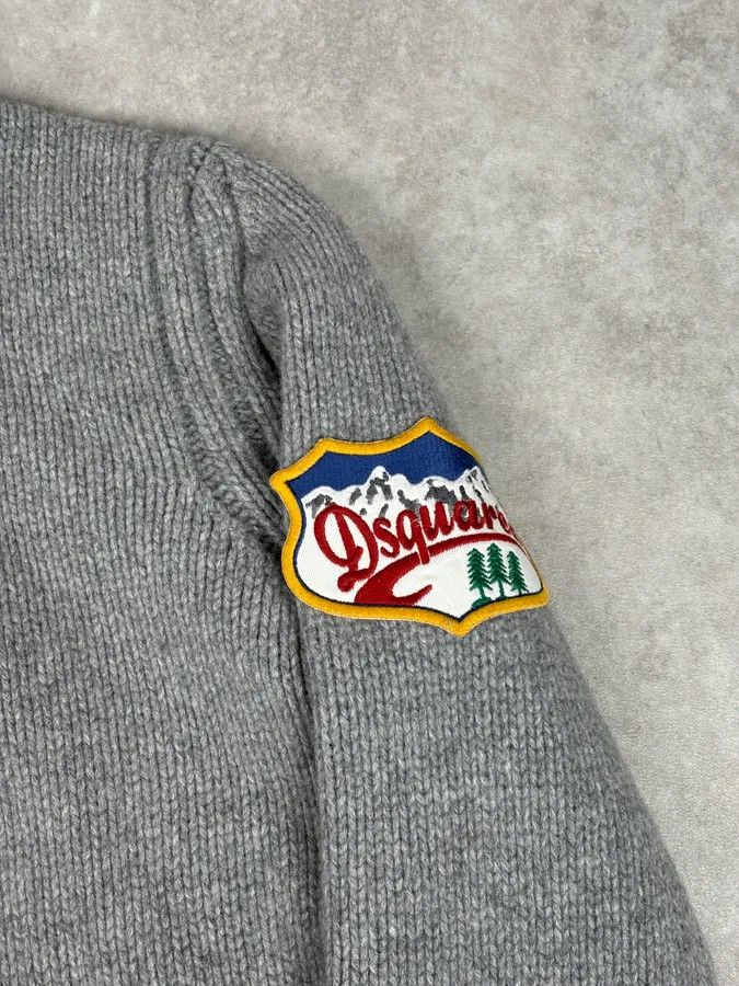 Dsquared2 AW2007 Dsquared2 Grey Wool Embroidered Patch Turtleneck Size US S / EU 44-46 / 1 - 8 Thumbnail