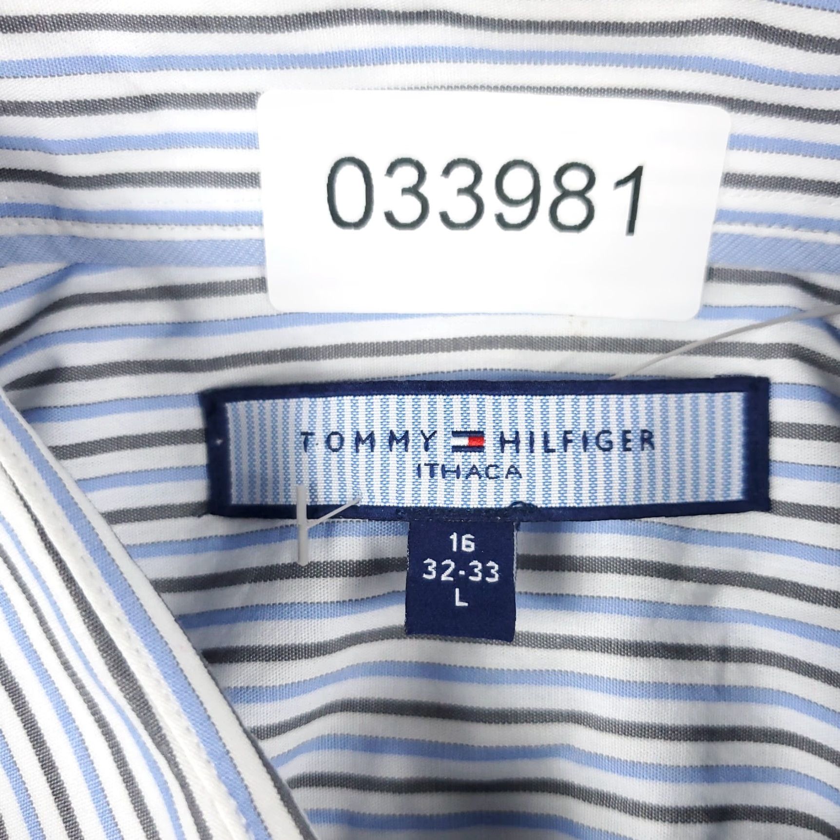 Tommy Hilfiger Tommy Hilfiger Shirt Mens Large Blue Striped Casual Button Up Long Sleeve Size US L / EU 52-54 / 3 - 8 Thumbnail