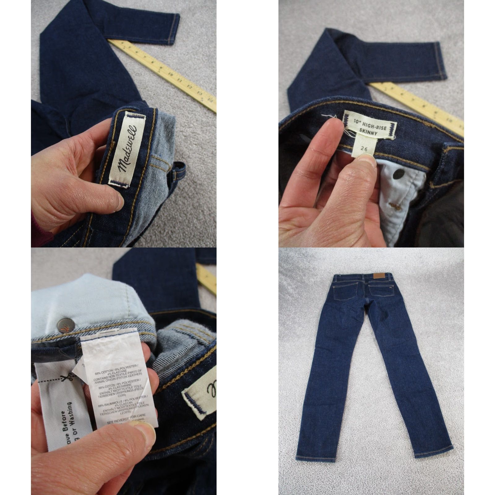 Madewell Madewell Jeans Womens 26 Mid Rise Skinny Dark Wash Denim Blue Size 26" / US 2 / IT 38 - 8 Thumbnail