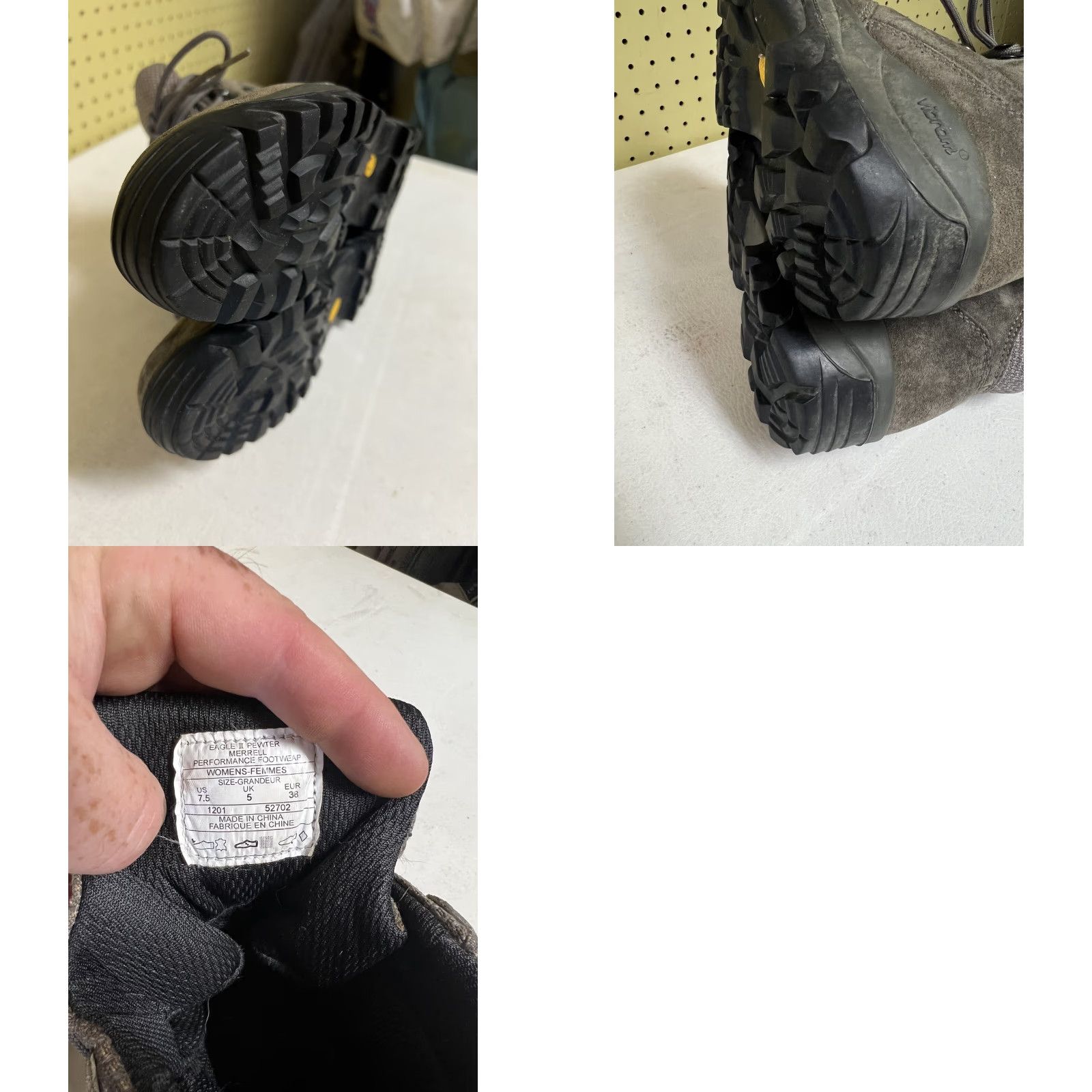 Merrell Merrell Eagle II Pewter Nubuck Leather Hiking Boots Vibram Women's 7.5 Euro 38 Boots Mid-Calf Pewter Womens Vibram Size US 8 / IT 38 - 8 Thumbnail