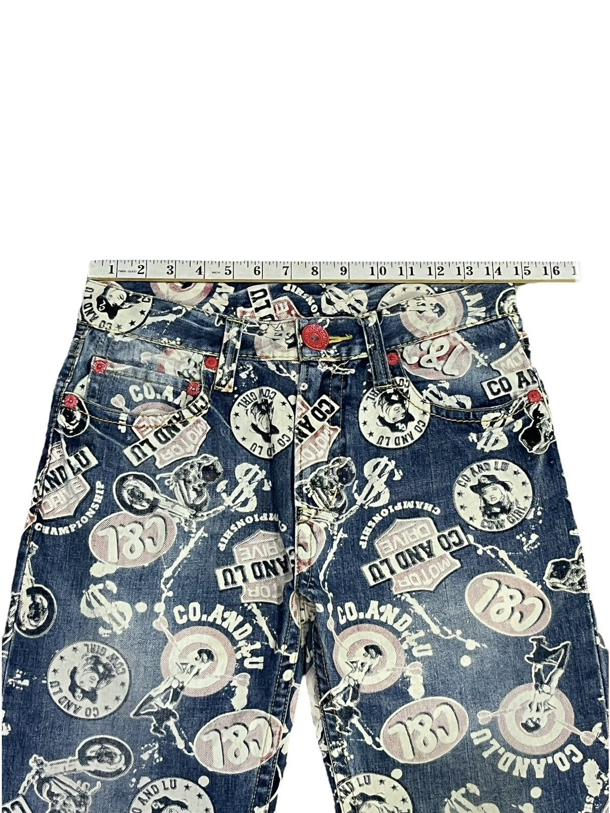 Hysteric Glamour FYE🔥C&L Motor Drive Hysteric Cow Girl All Over Print Denim Size US 29 - 14 Thumbnail