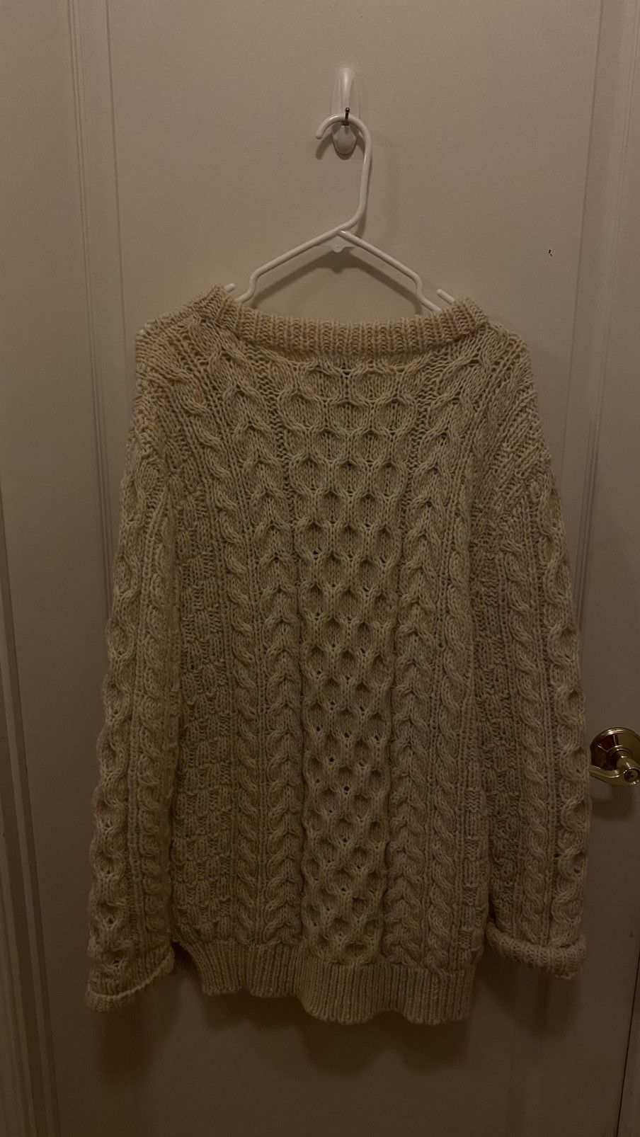Aime Leon Dore Aimé Leon Dore Cable Knit Fisherman Sweater Cream Size L Size US L / EU 52-54 / 3 - 3 Thumbnail