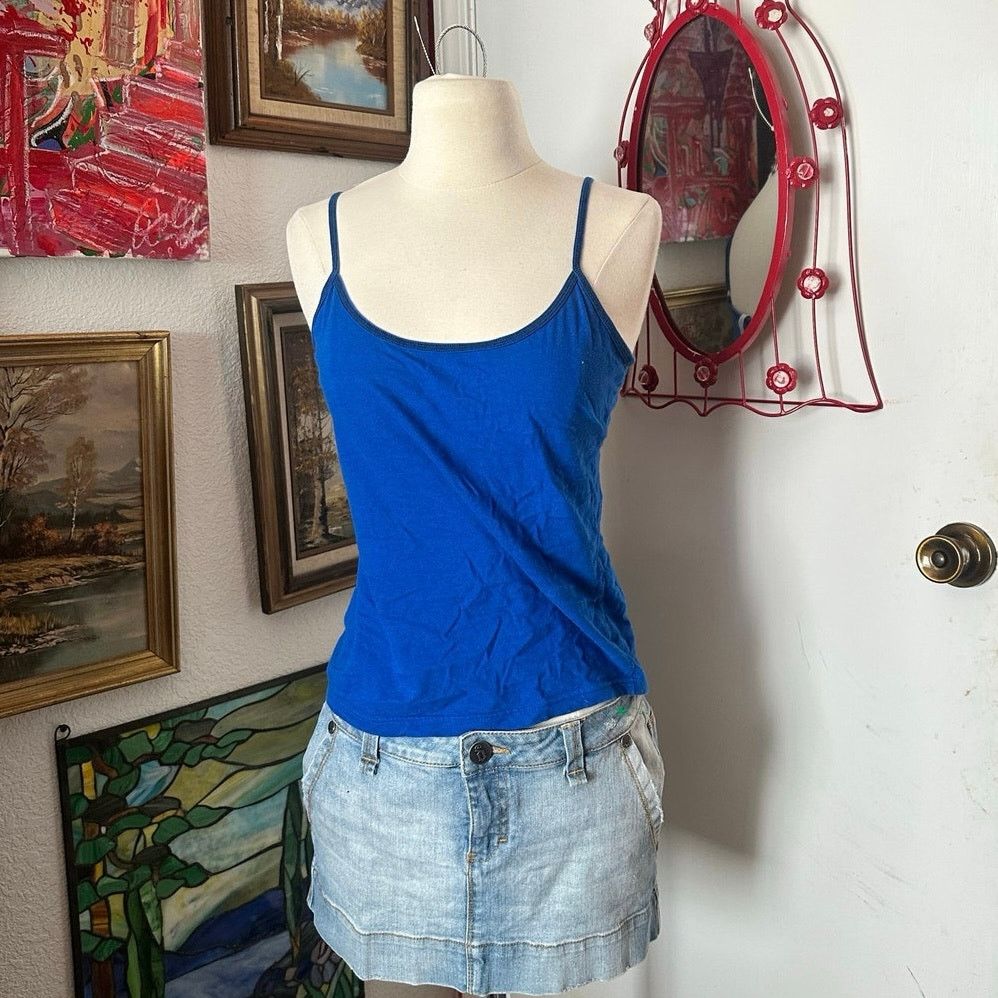 Other no brand vintage plain navy blue tank top Size L / US 10 / IT 46 - 1 Thumbnail