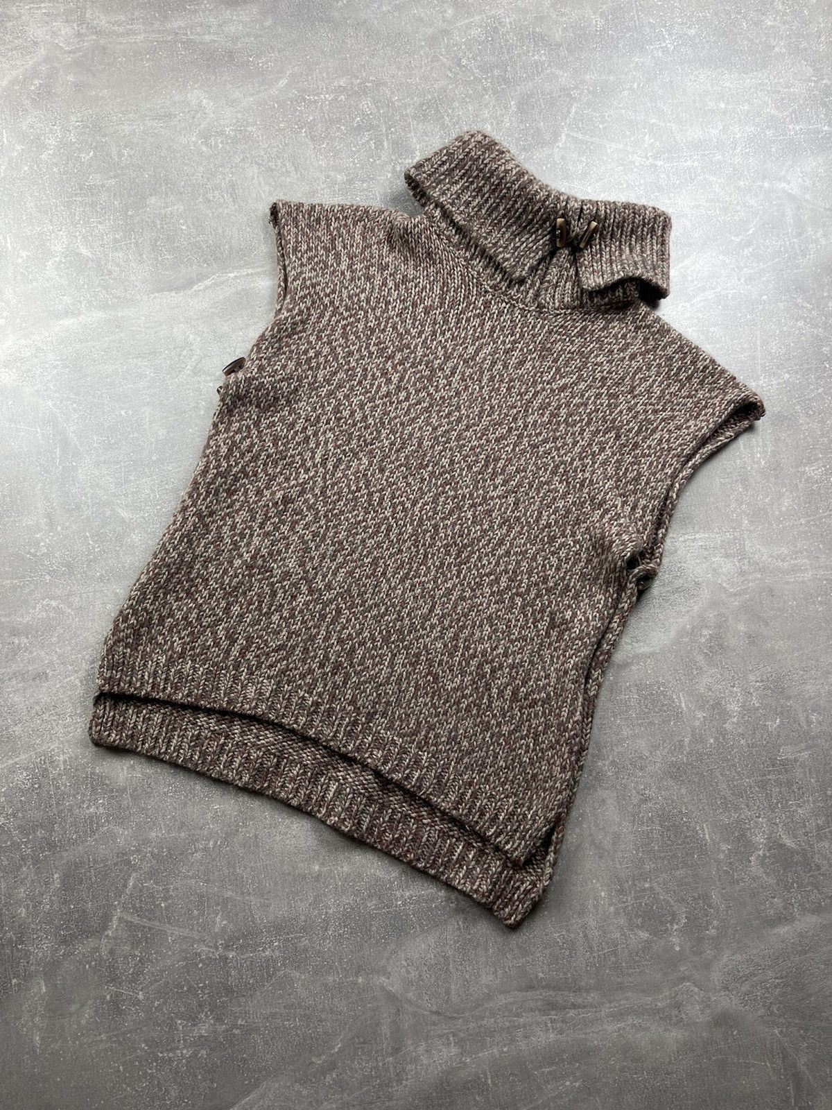 Other Della Ciana Cashmere Sleeveless Turtleneck Knit Vest Poncho Size M / US 6-8 / IT 42-44 - 1 Thumbnail
