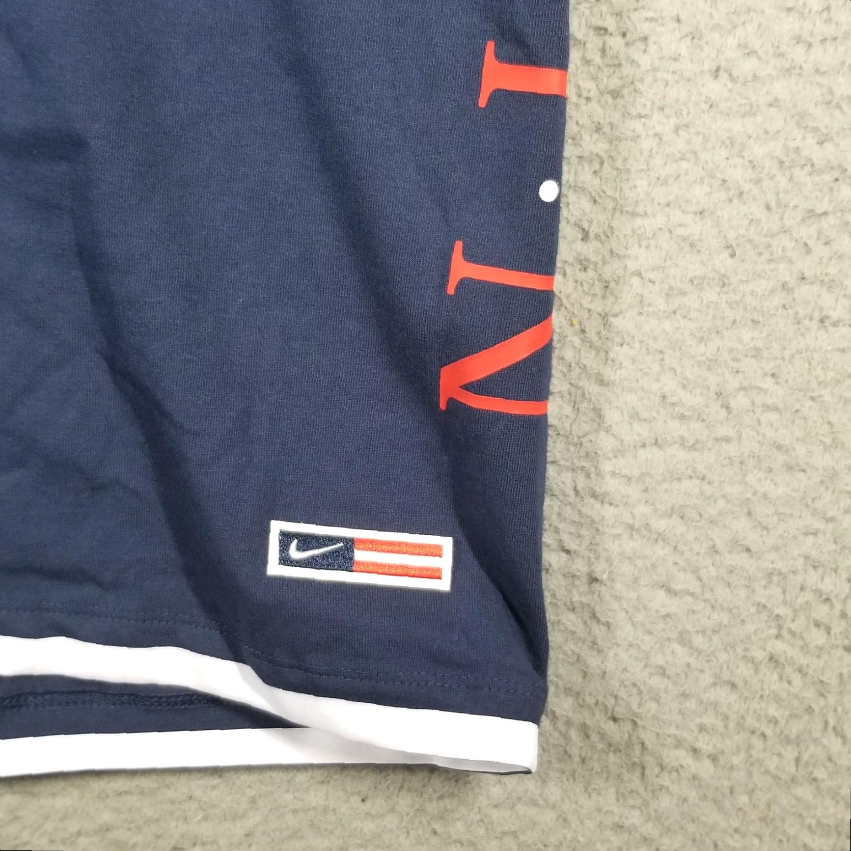 Nike Nike Biker Shorts Womens 3X American Flag Swoosh Navy Red Tight Fit DM7992-410 Size 40" / US 18 - 2 Thumbnail