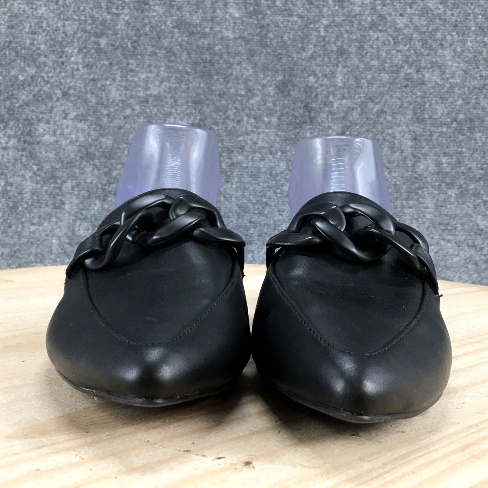Vintage A New Day Mule Womens Black Sandals Amber Slip Pointed Flats Faux Leather Size US 7 / IT 37 - 5 Thumbnail