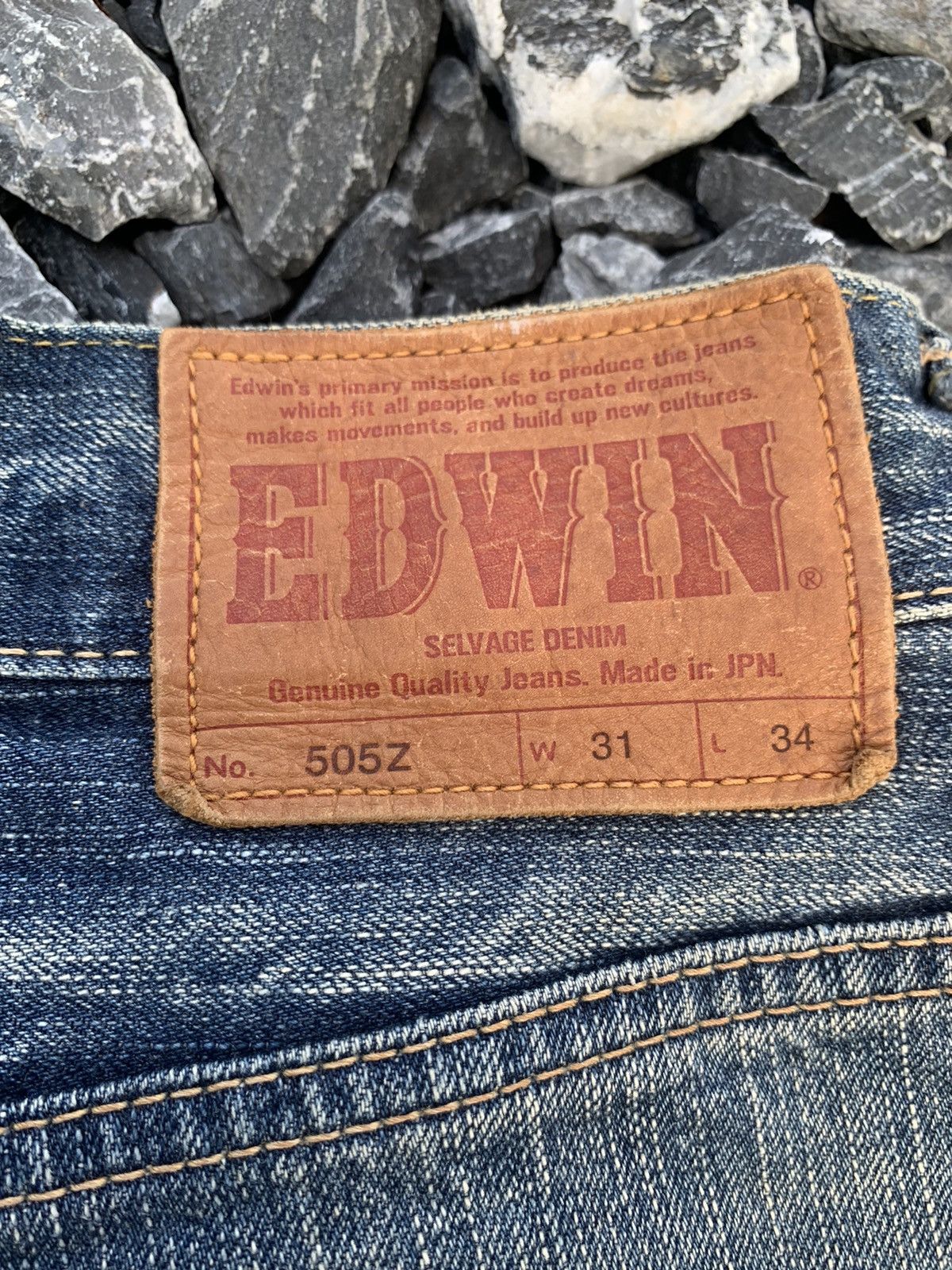 Edwin VINTAGE EDWIN 505Z SELVEDGE RUSTY JAPANESE DISTRESSED DENIM Size US 32 / EU 48 - 11 Thumbnail