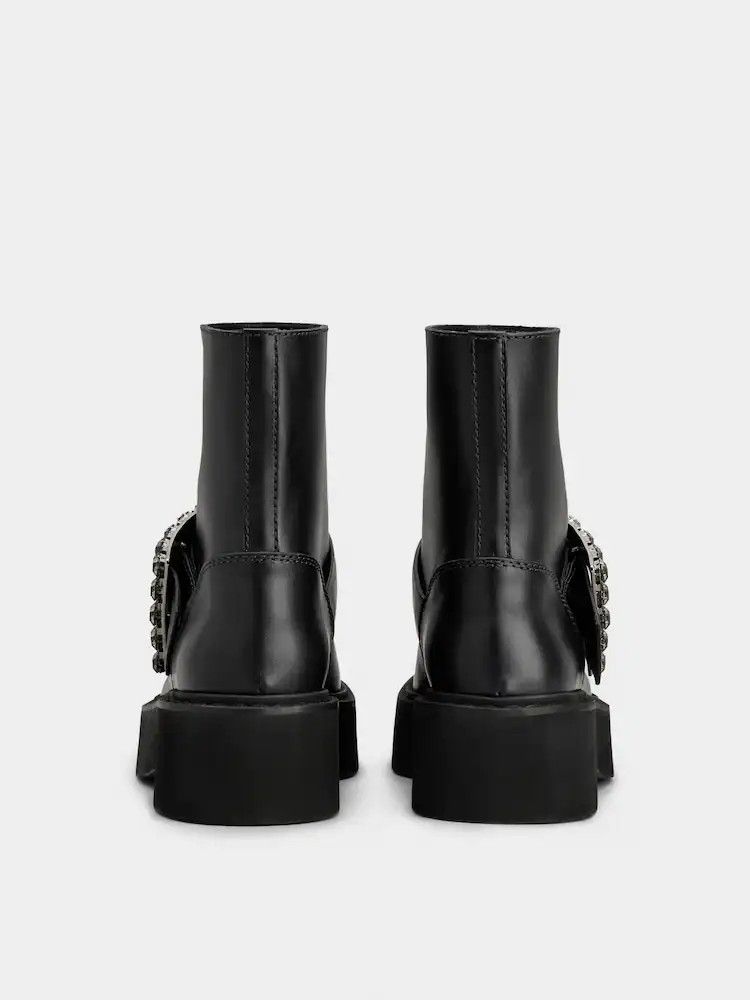 Roger Vivier o1s22i1n0824 Viv' Rangers Biker Boots in Black Size US 6 / IT 36 - 5 Thumbnail