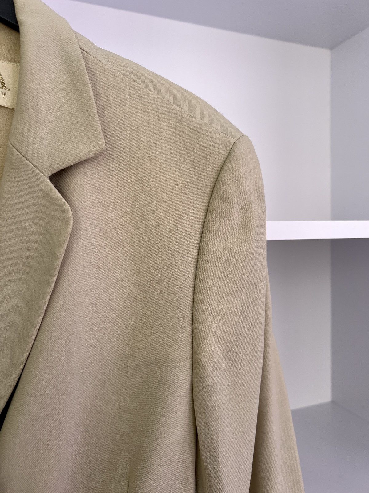 Designer × Escada × Vintage Vintage ESCADA Women's Beige Wool Blazer Jacket Size S / US 4 / IT 40 - 11 Thumbnail
