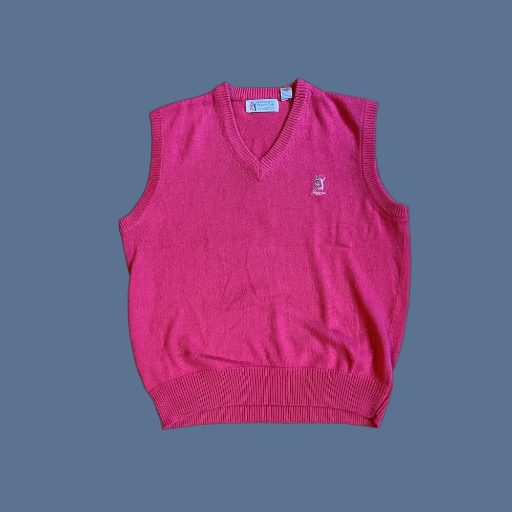 Pinko VINTAGE Aureus TPC Sawgrass Sweater Vest Shirt Men XL Pink 90s Golf Retro Embroidered Logo Size US XL / EU 56 / 4 - 1 Thumbnail