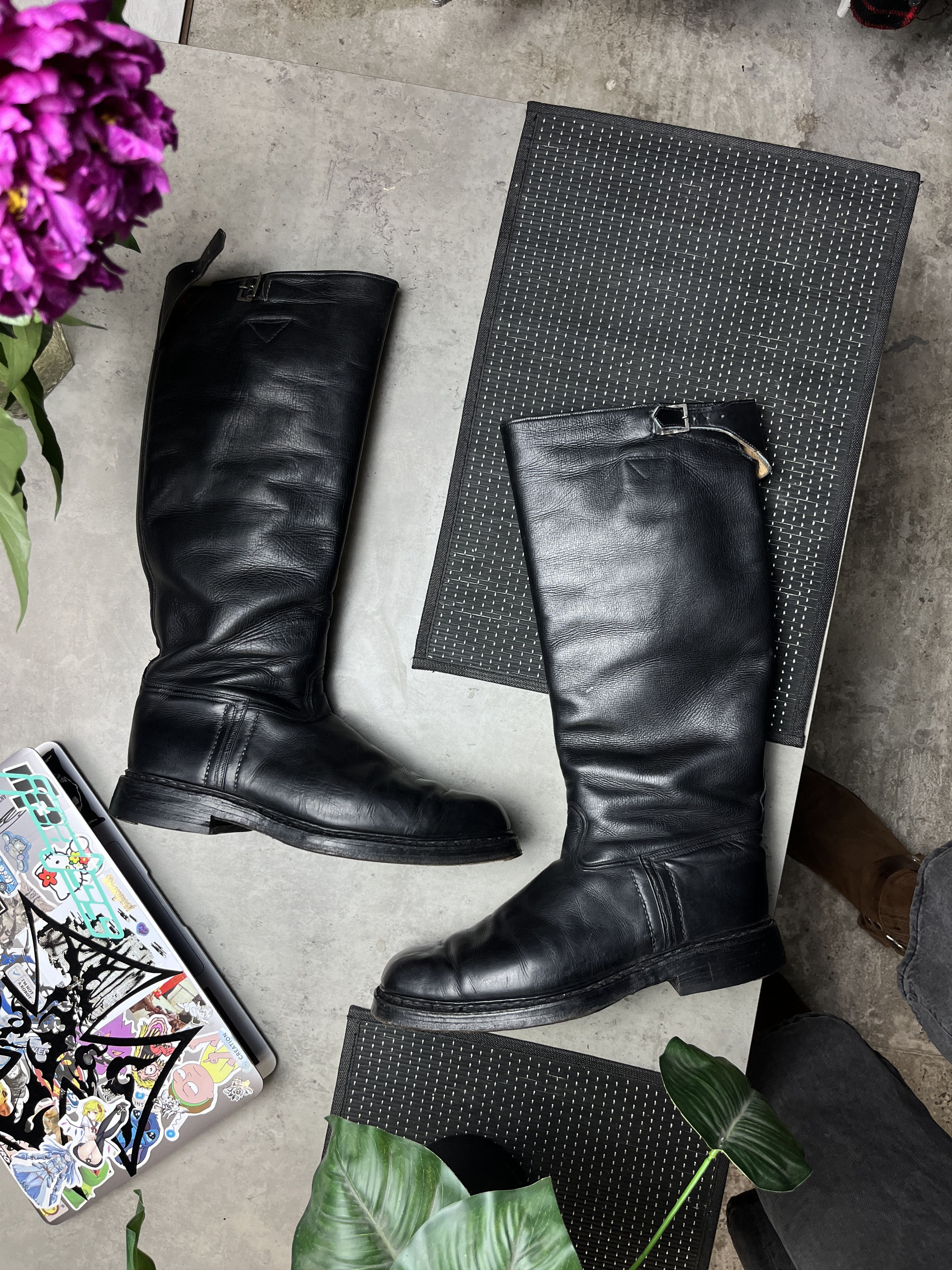 Other 1970s VINTAGE SOVIET ERA MILITARY LEATHER BOOTS - 5103 Size US 9 / EU 42 - 1 Thumbnail