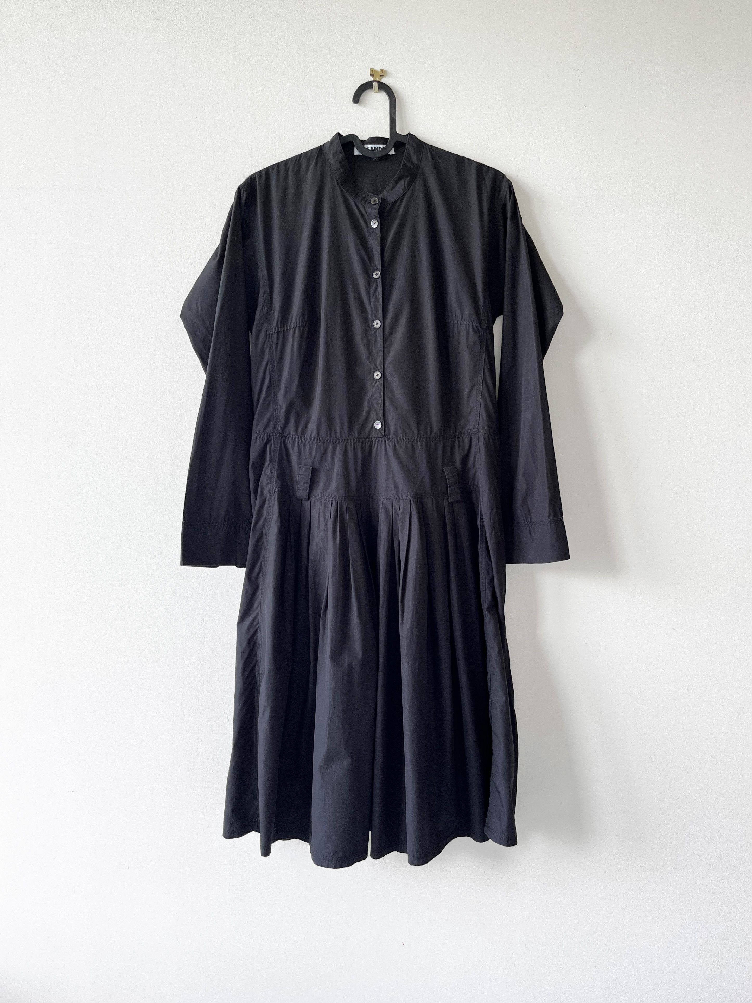 Jil Sander Jil Sander 2000s black cotton pleated dress Size M / US 6-8 / IT 42-44 - 1 Thumbnail