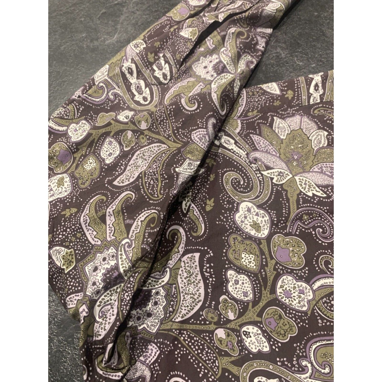Vintage Alan Flusser Button Down Long Sleeve Mens Medium Purple Paisley Shirt Size US M / EU 48-50 / 2 - 5 Thumbnail