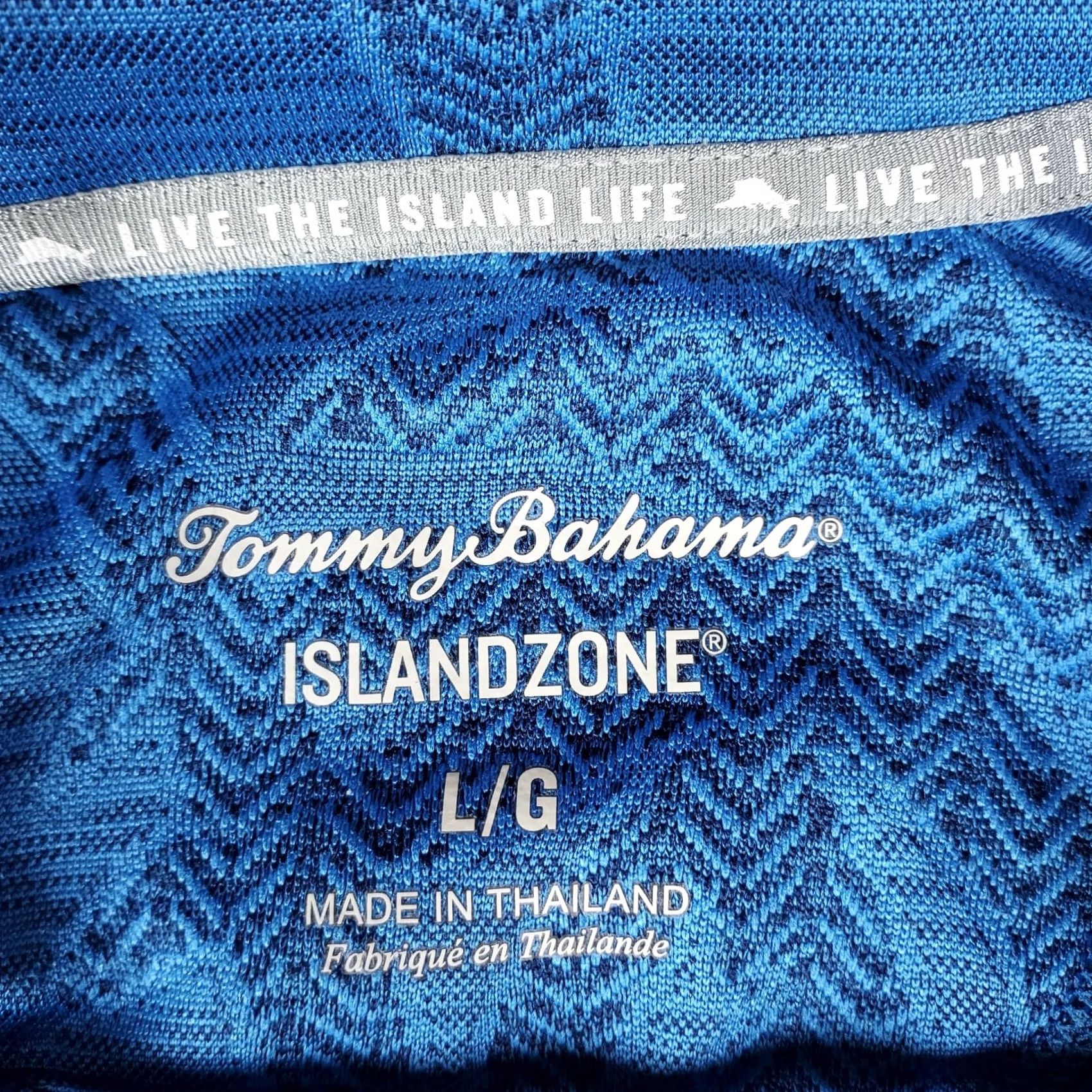 Tommy Bahama Tommy Bahama IslandZone L Blue Palm Tree Recycled Polyester 1/4 Zip Shirt Size US L / EU 52-54 / 3 - 5 Thumbnail