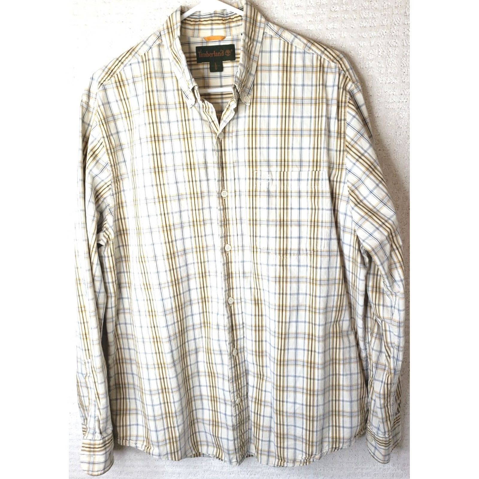 Timberland Timberland Shirt Mens L White Yellow Blue Plaid Button-Front Long Sleeve Casual Workwear Vintage: No Size US L / EU 52-54 / 3 - 2 Thumbnail