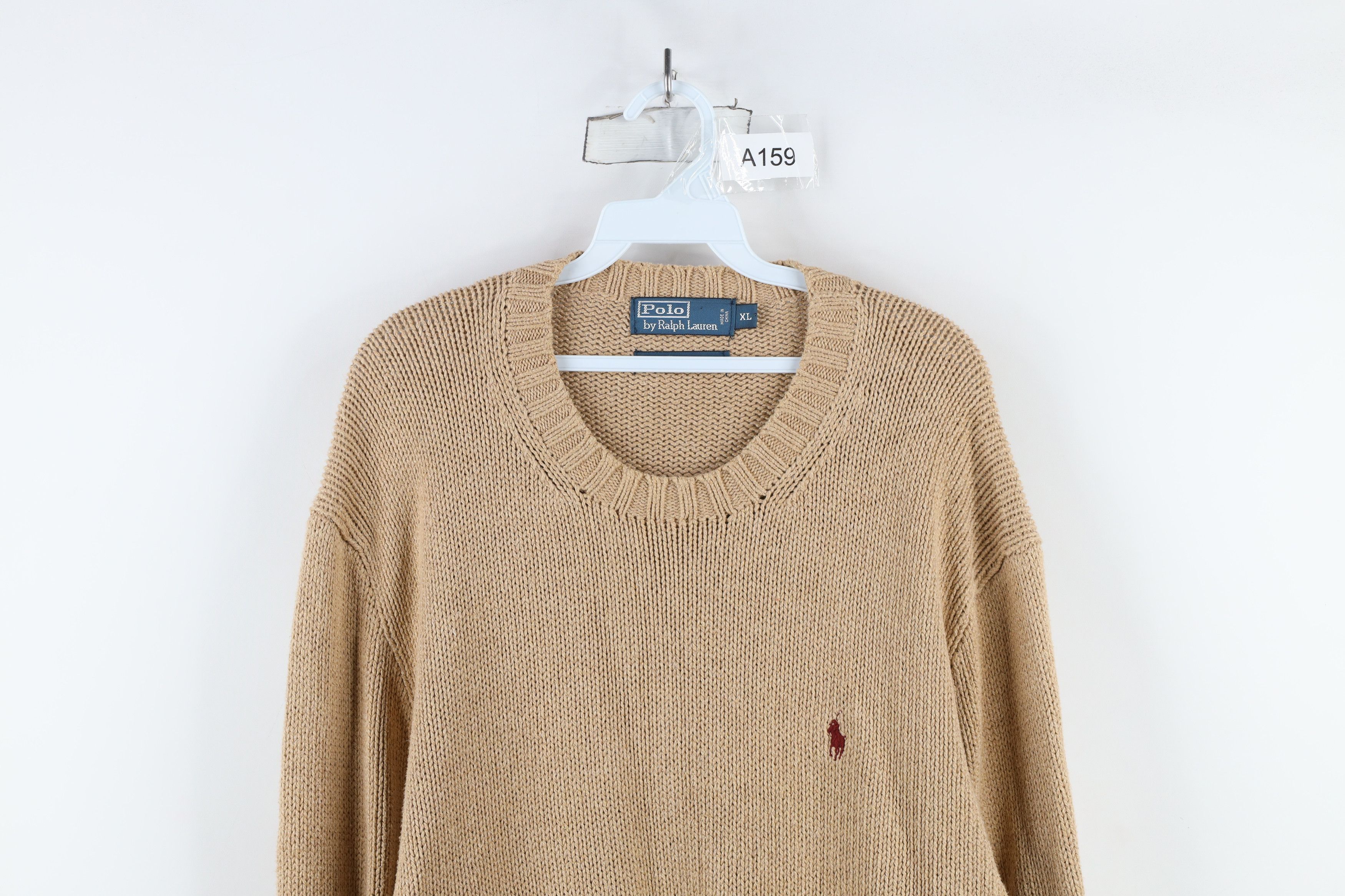 Ralph Lauren Vintage 90s Ralph Lauren Knit Crewneck Sweater Beige Brown Size US XL / EU 56 / 4 - 2 Thumbnail