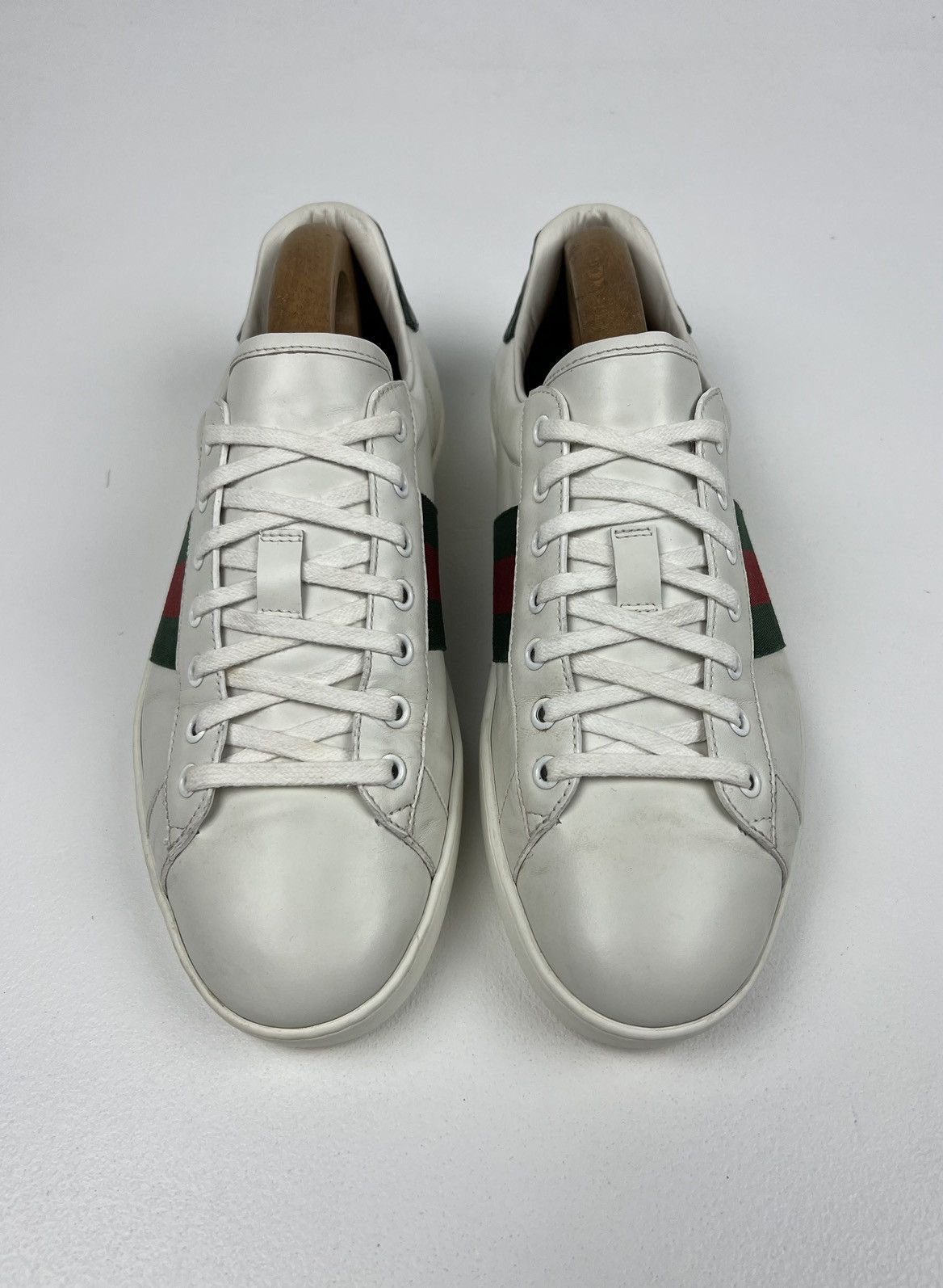 Gucci GUCCI Sneakers Low Top Leather Shoes ACE Web Stripe White Size US 9.5 / EU 42-43 - 3 Thumbnail